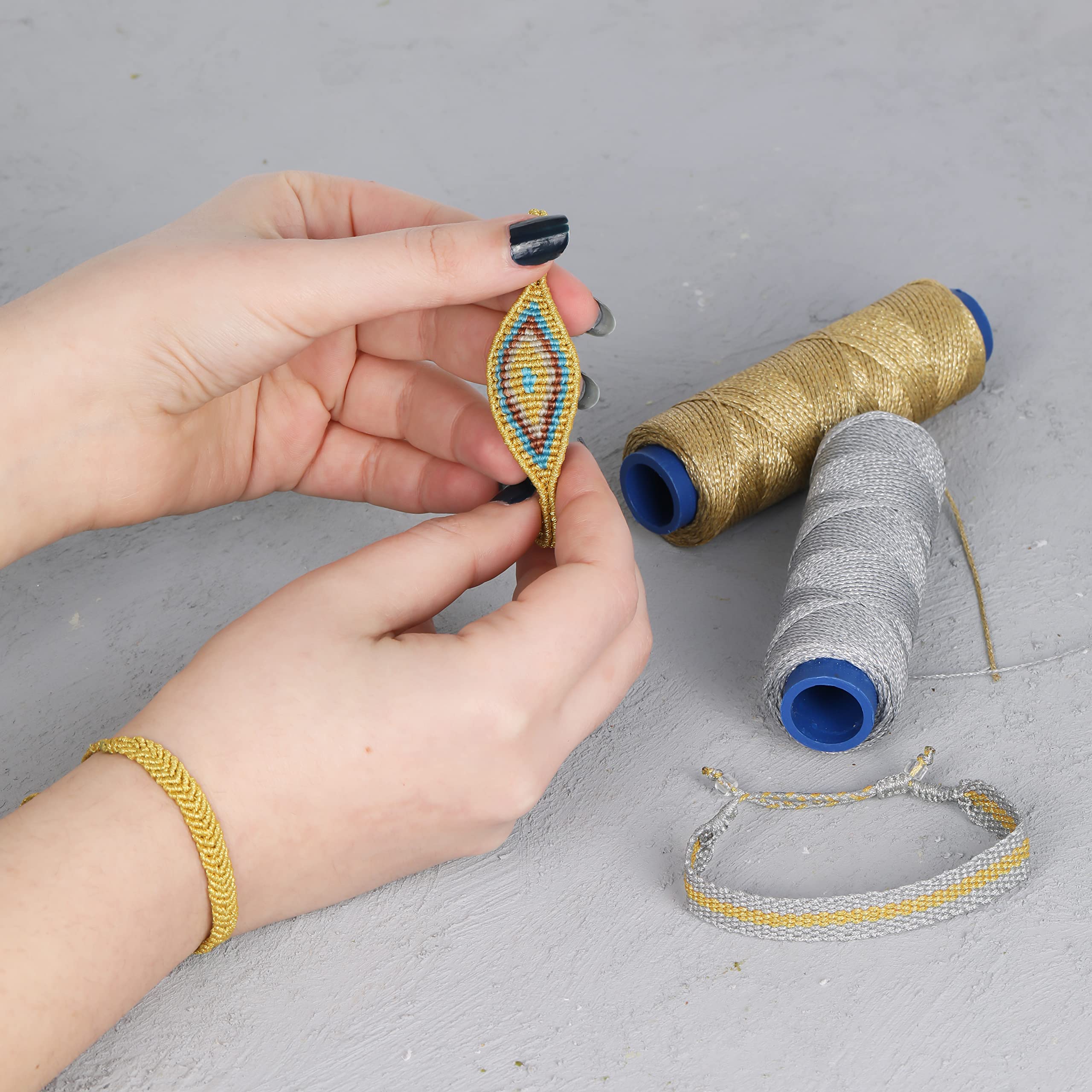 Shelver Fil Ciré Doré Et Argenté Pour Travaux Manuels, Cordon Ciré De 1 Mm Pour La Fabrication De Bijoux, Fil Doré Et Argenté Pour Boules