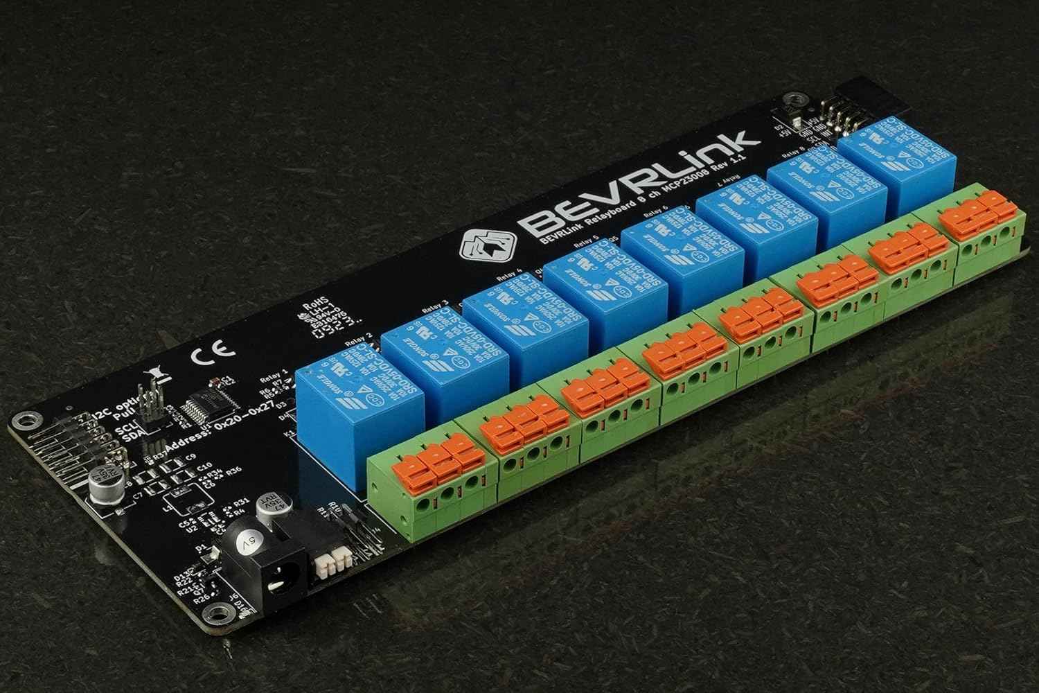 8 Channel Relay V1 5V Compatible with Arduino, Raspberry Pi, Rock, ESP32, ESP8266 and Other SBCs and Microcontrollers - (SBC, Case, DIN Rail NOT Included)