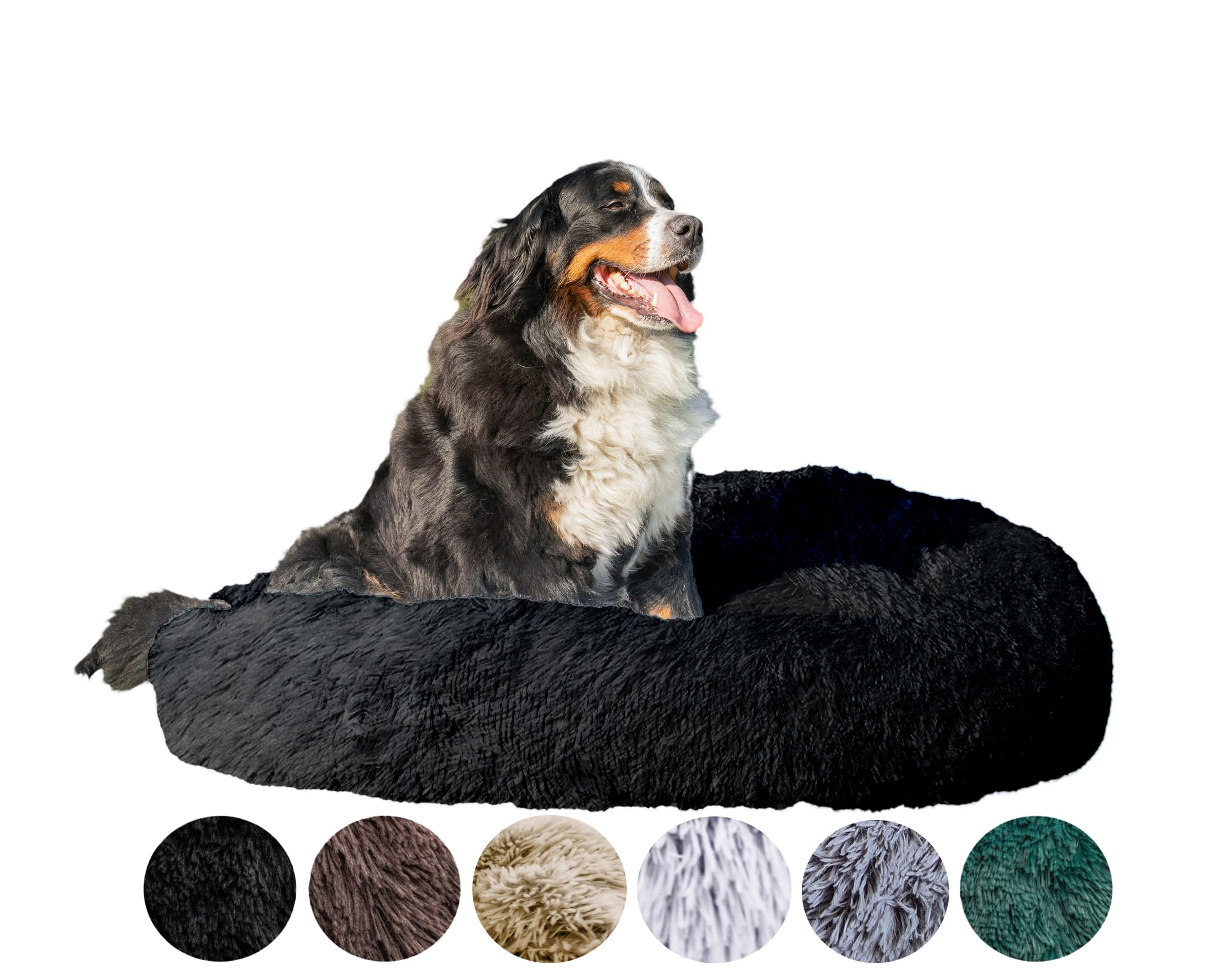 Fluffy Legowisko dla psa z poszewką nadającą się do prania 120 cm, ręcznie wykonane legowisko dla psa, puszyste - legowisko dla kota można prać w pralce, okrągłe legowisko dla kota,