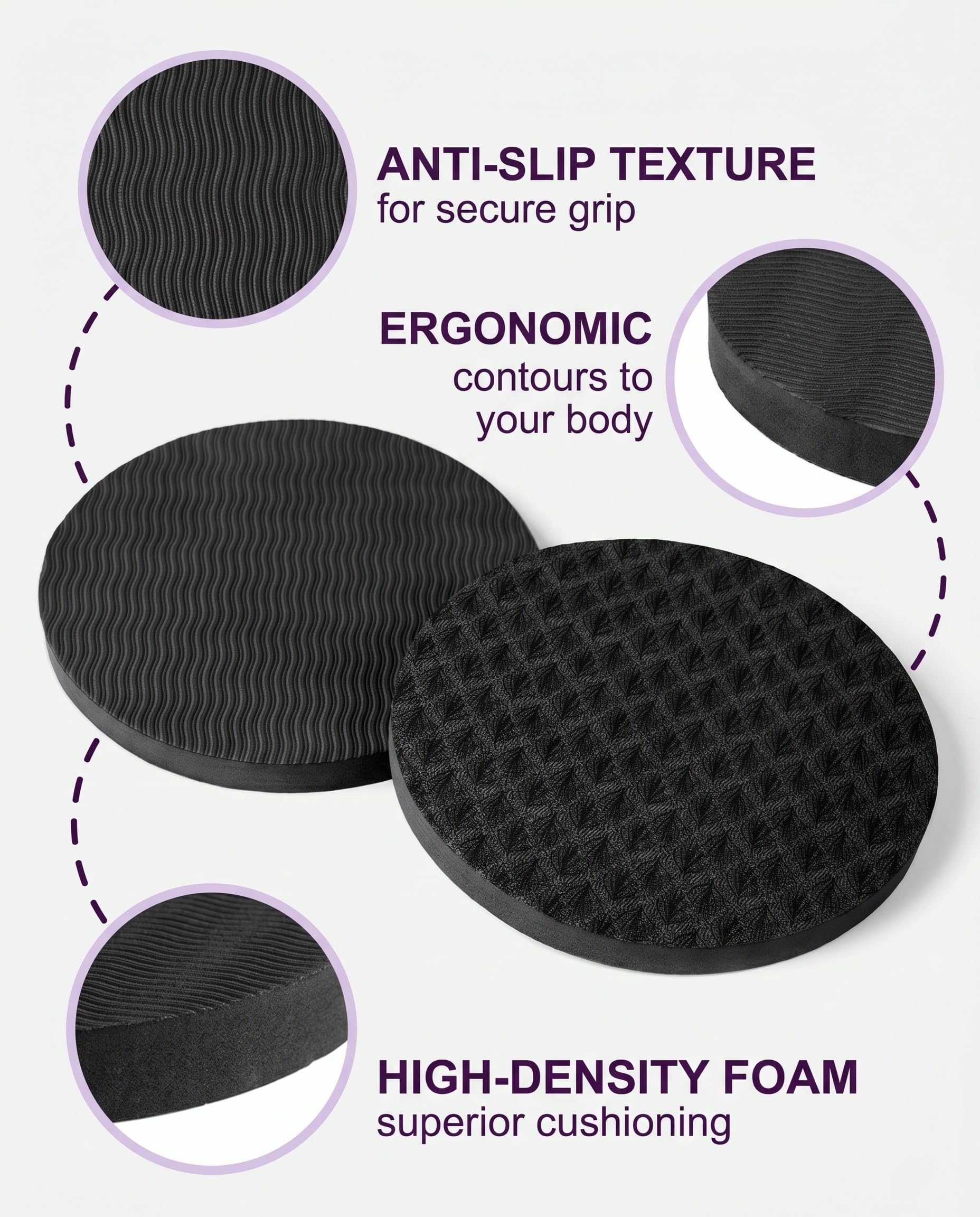 Ginocchiere Yoga 2 Pezzi Nero, Ergonomiche Antiscivolo per Plank, Fitness e Protezione Ginocchia. Cuscini Yoga & Pilates, Supporto Gomiti per Home Workout e Recupero