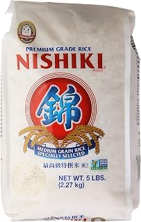 Nishiki Premium Sushi Rice, 5 LB (80 oz) - Authentic Japanese Short Grain White Rice for Perfect Sticky Rolls