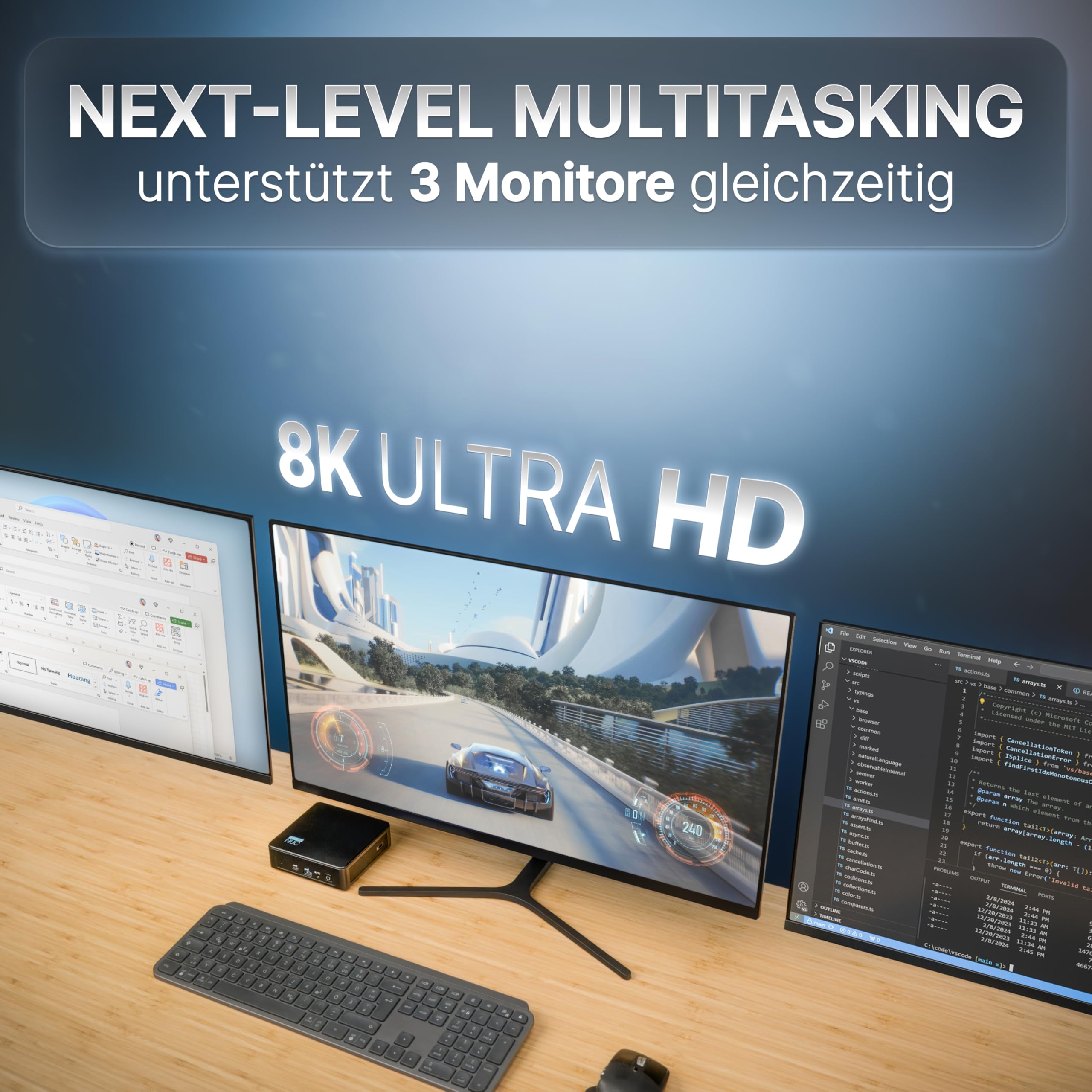 Celeron Mini PC Intel N150-8GB RAM, 256GB SSD | 4 Jahre Garantie | Deutsche Marke - Windows 11 Pro - WiFi 6E - HDMI 2.1 - USB-C - Kompakter Desktop PC für Home Office