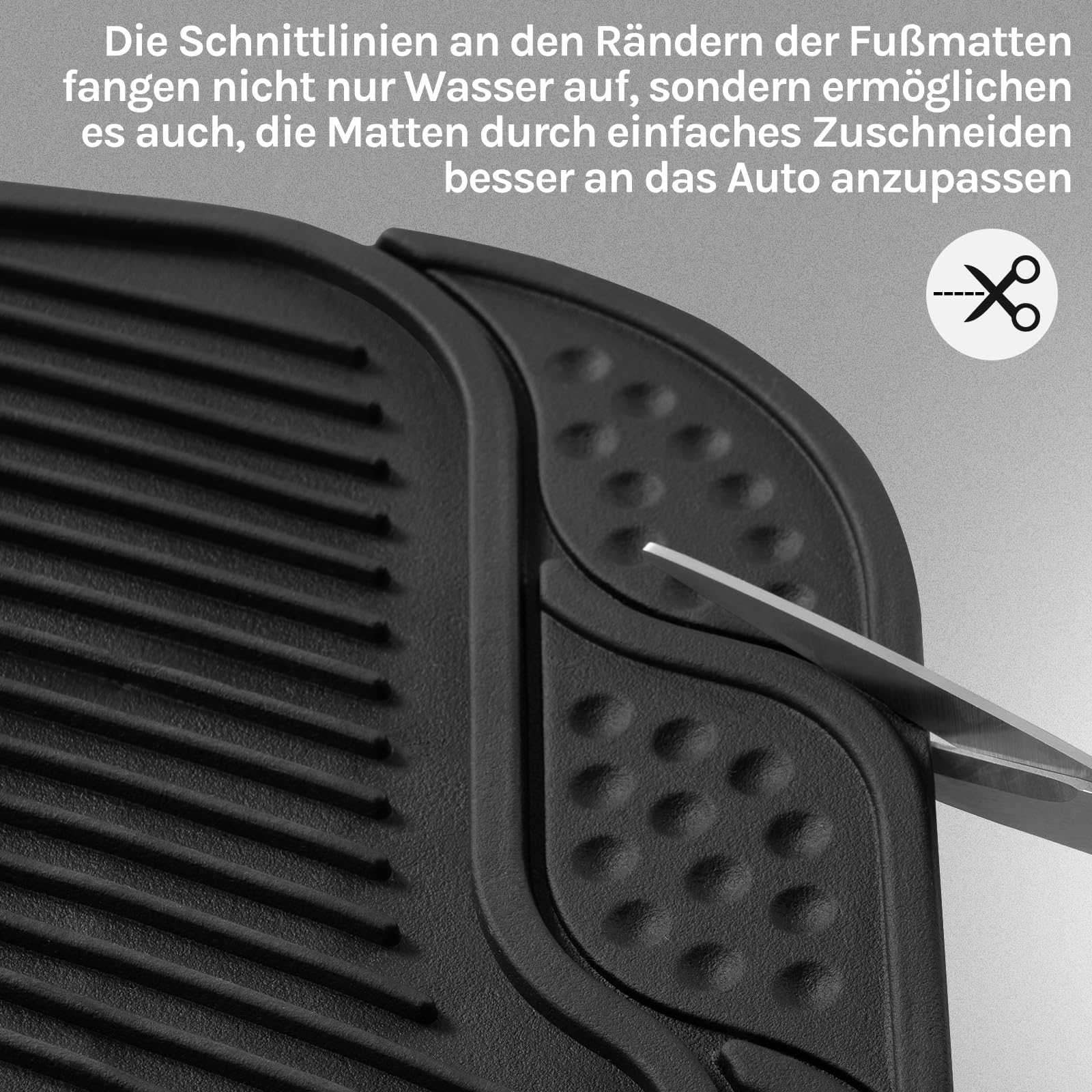 WOLTU Universal Auto Fußmatten Gummimatten Gummi Matten Set Schwarz