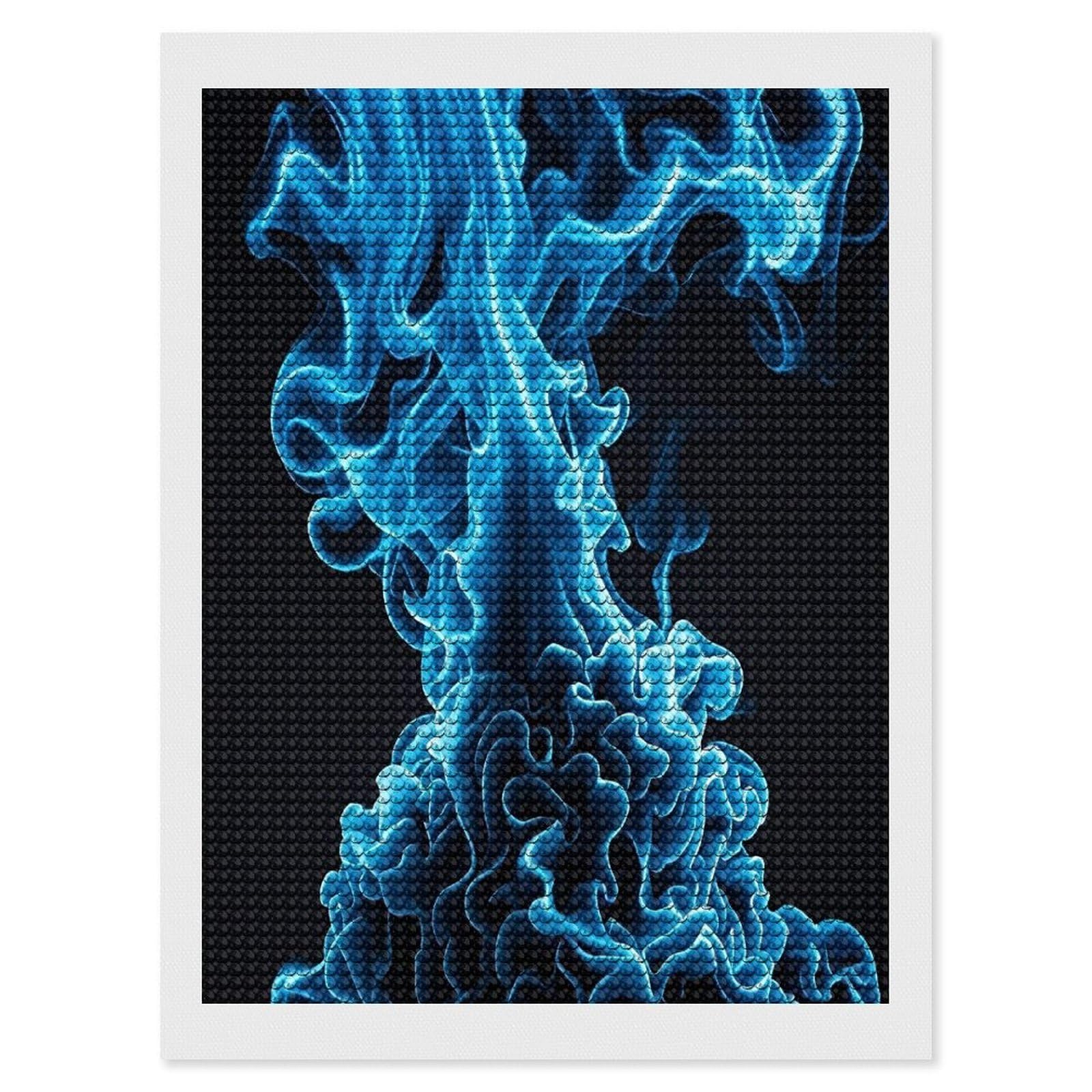 FekiLoot Blue Flame Diamond Painting Kits for Adults Full Round Drill Diamond Art Kits for Beginners 5D DIY Diamond Dots Paintings Diamonds Pictures Gem Art Home Wall Decor 12"x16"
