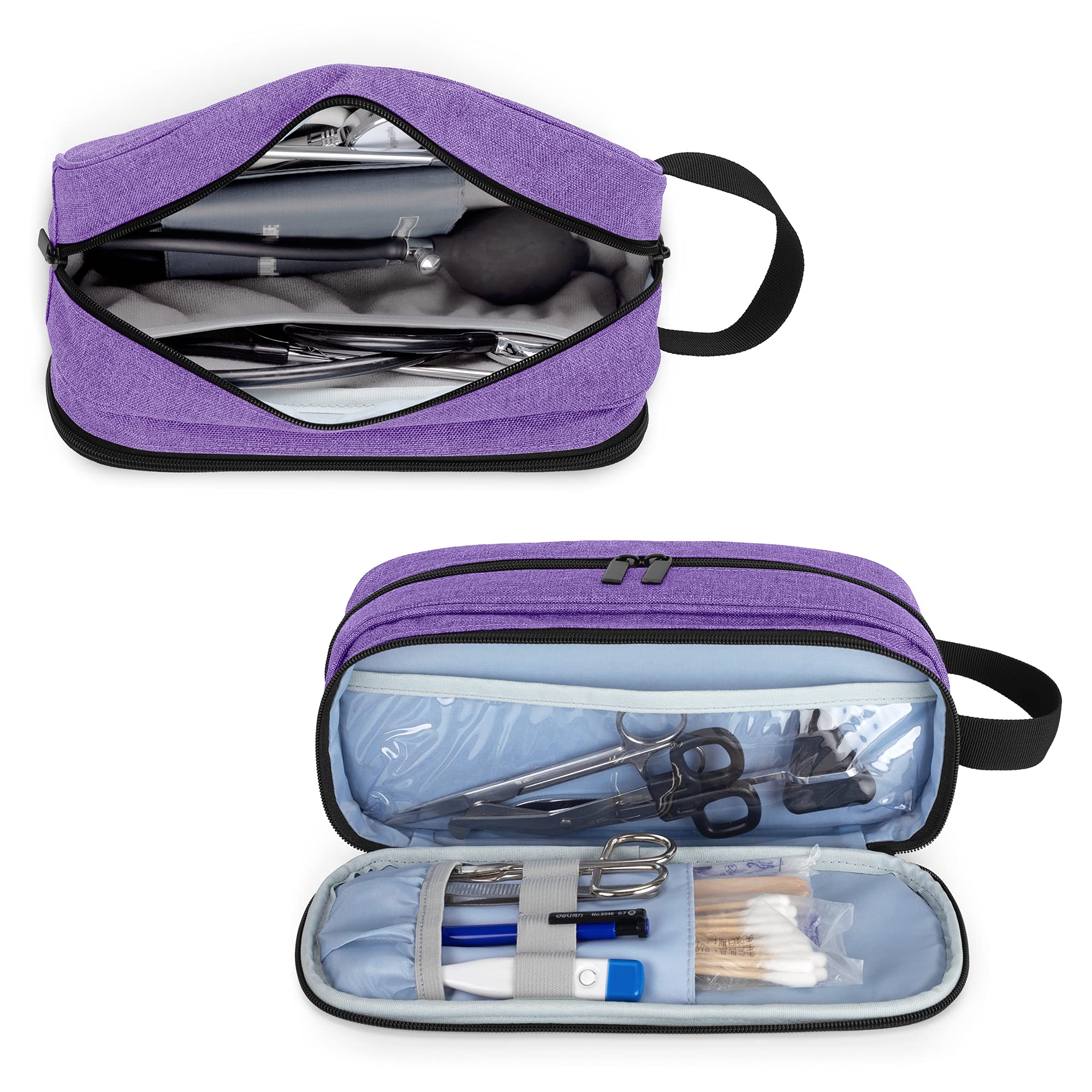 Trunab Stethoscope Carrying Case Compatible with 3M Littmann/MDF/ADC, Hold Two Stethoscopes or BP Cuffs