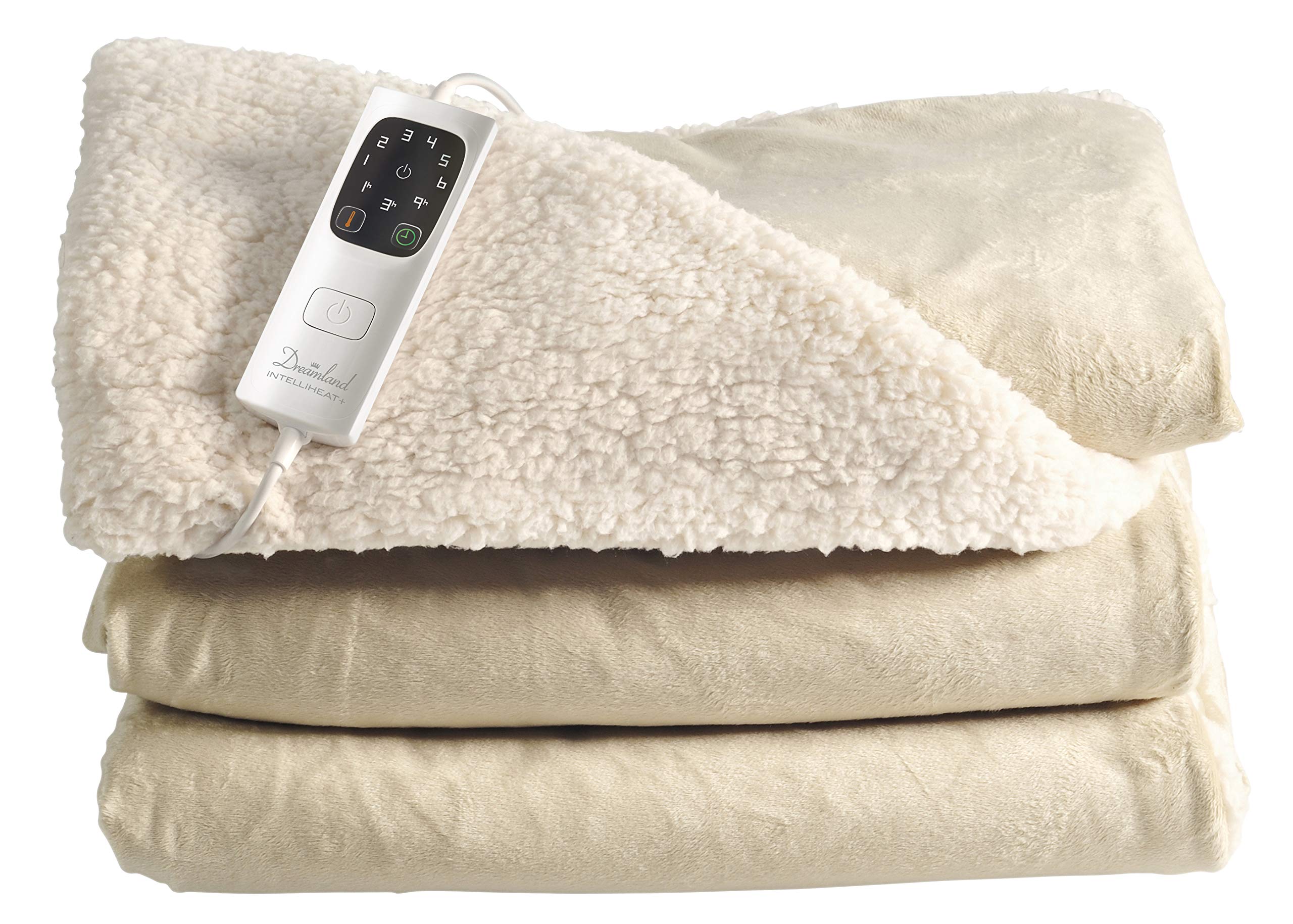 Dreamland Intelliheat+5 Minute Fast Heat up Champagne Velvet Sherpa Reverse Heated  Overblanket, Electric Blanket 180 x 135cm, 1 Control, 6 Temperature  Settings and Timer, Washable and Tumble Dry Safe : Amazon.ae: Home
