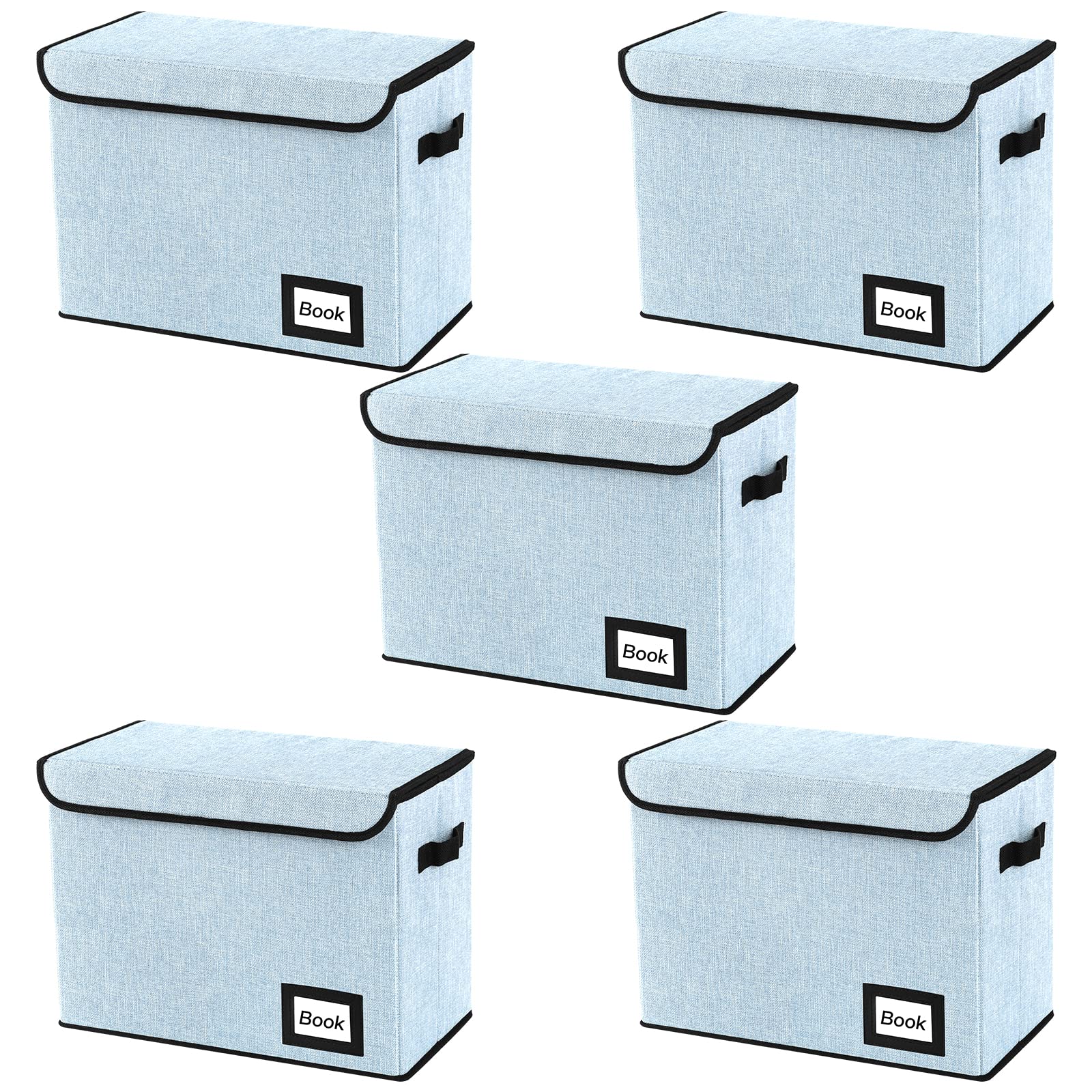 YNSZAS 5 Pack Comic Book Storage, Comic Book Box, 15.8" X 7.8" X 11.8", Collapsible Comic Short Box, Holds 160-180 Comic Book (Blue)