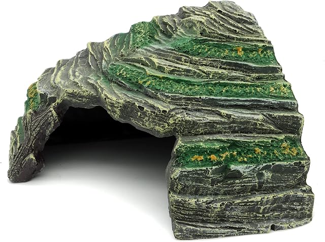 JIHAQUA Terrarium Decor Reptile Hide Reptile Hides and Caves, Medium | Aquarium Tank Accessories Decorations
