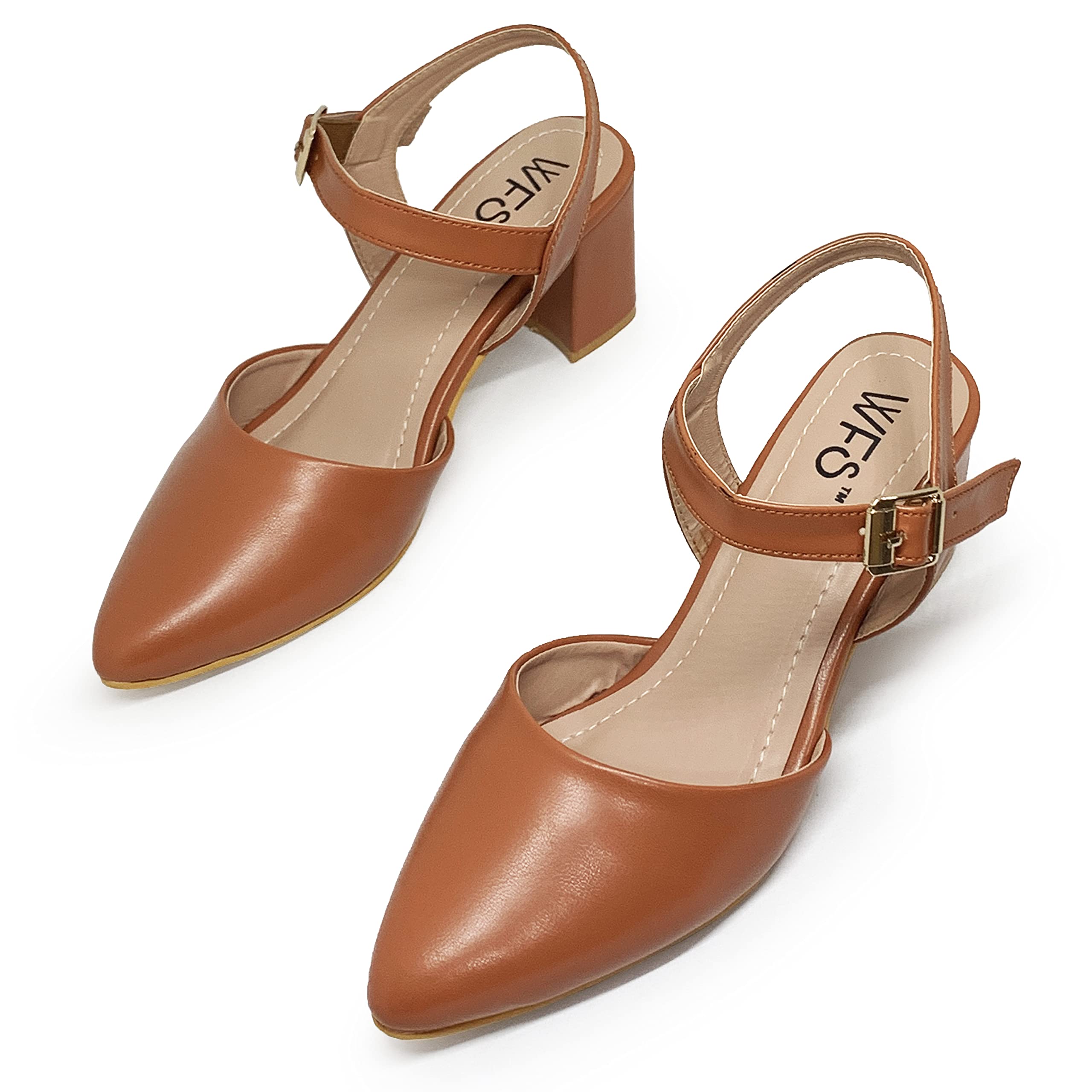 WFS 2.5 Inch Block Heel Bellies Pump Sandal for Women,Tan,40 (B0BSNVB56Z) Amazon Price History, Amazon Price Tracker