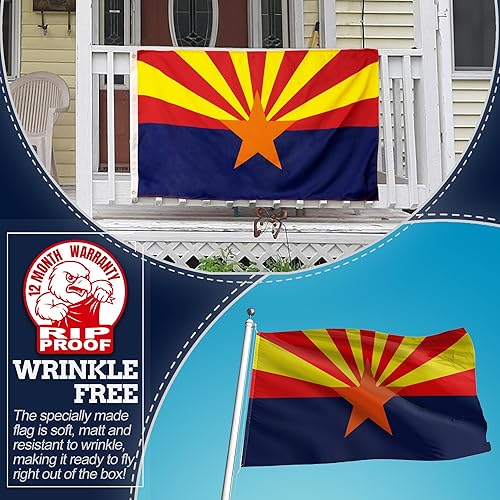 Vista 14 de Bandera con los estados de EE.UU., Arizona