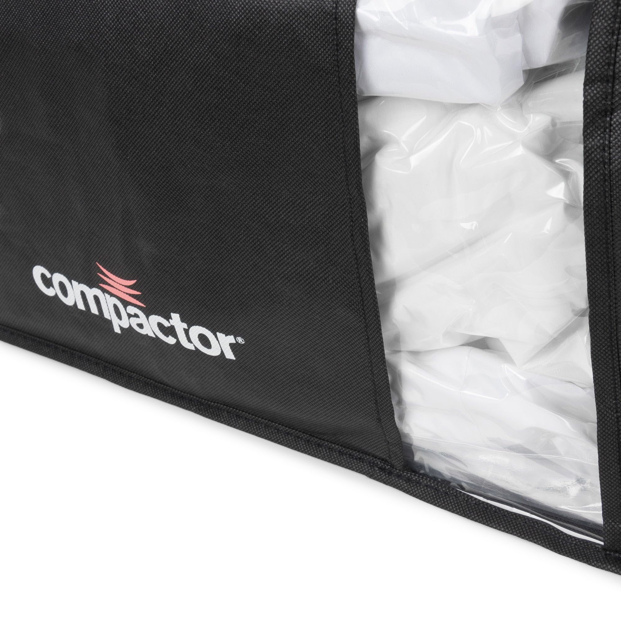 Compactor - Cajas almacenaje al vacío ropa, edredones, nórdicos, almohadas. Pack 3 Talla XXL. Organizador armario con bolsa al vacío ropa integrada, compresión con aspiradora. Ahorra espacio. Negro