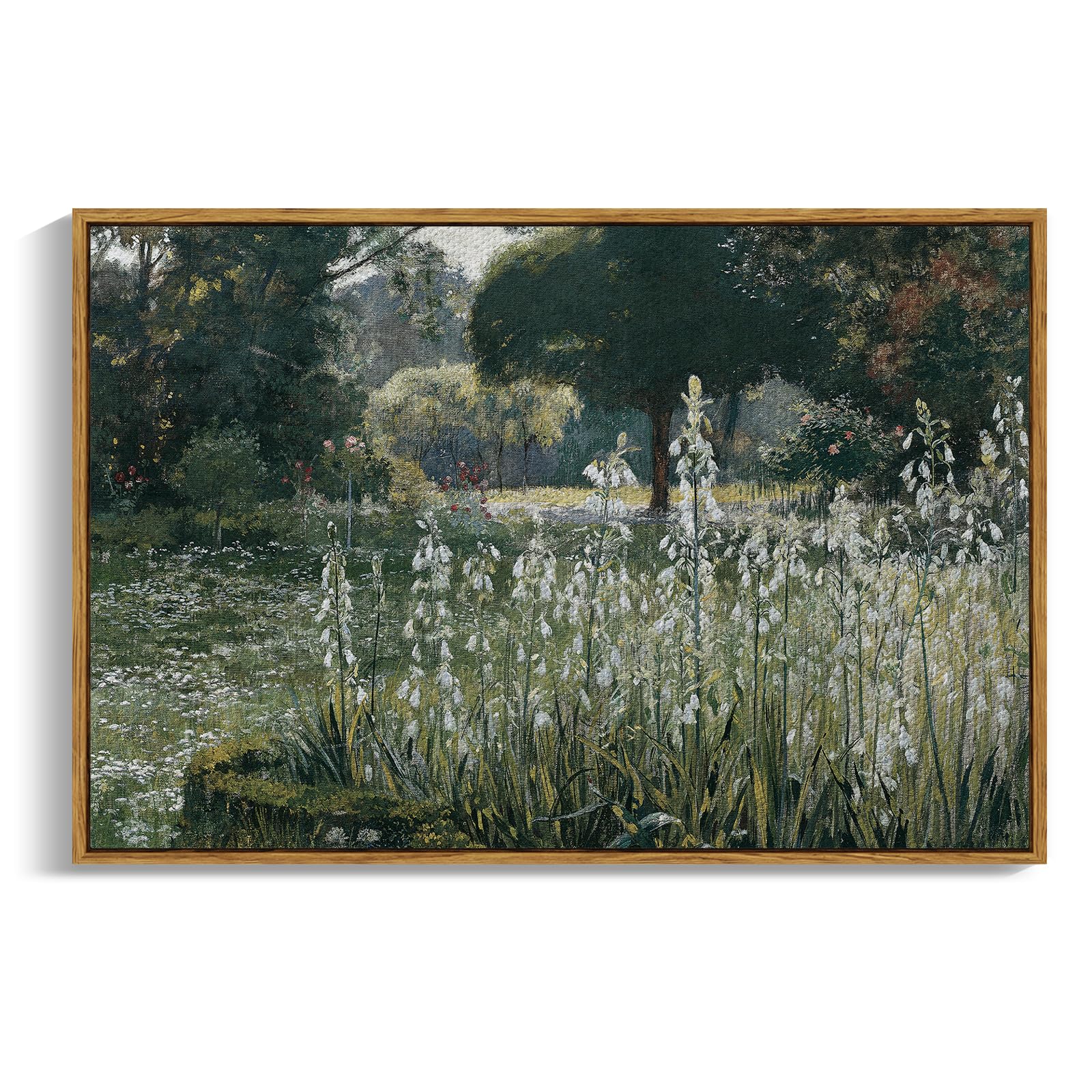 InSimSea Framed Canvas Wall Art, Meadow with Flowers Painting, Landscape for Living Room, Bedroom, Home, Bathroom Decor, 8x10 — view 84