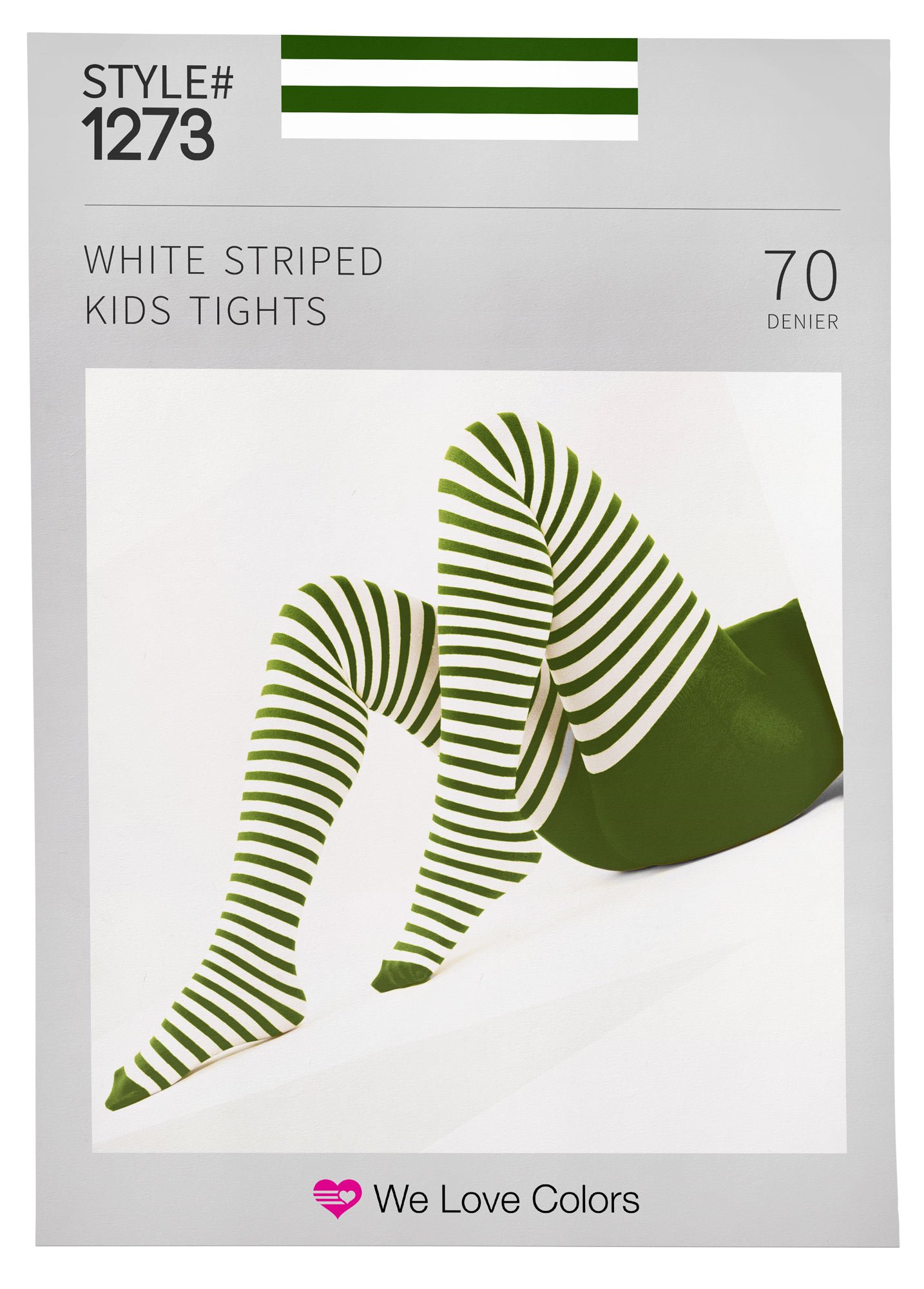 we Love Colors Kid's White Striped Tights in 22 Color Combos and 4 sizes!