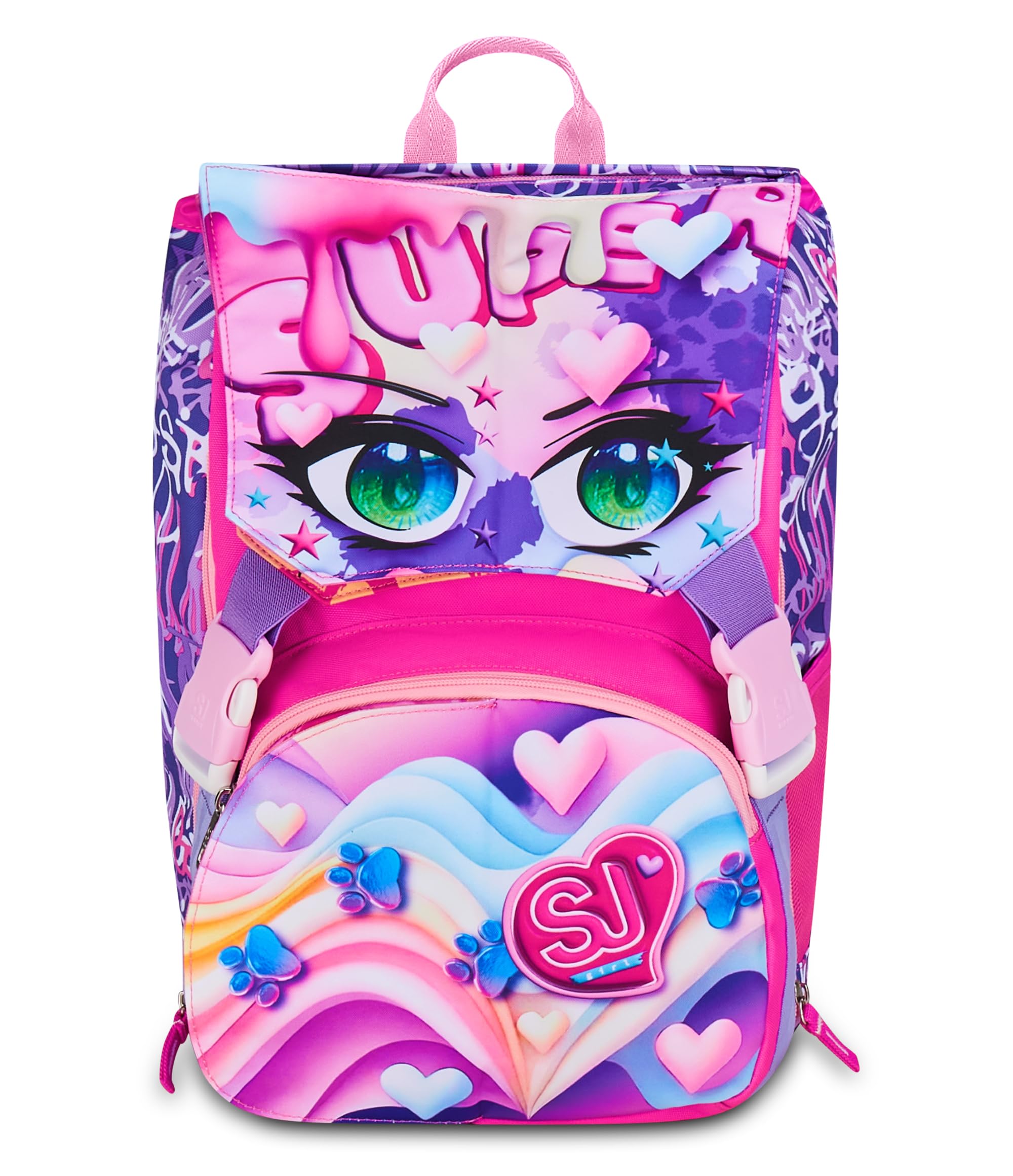 SJ GANG STYLE JAM GANG Zaino Doppio Scomparto Estensibile, Rosa, Maxi Capienza, Schienale Preformato, Bambina, Scuola Elementare
