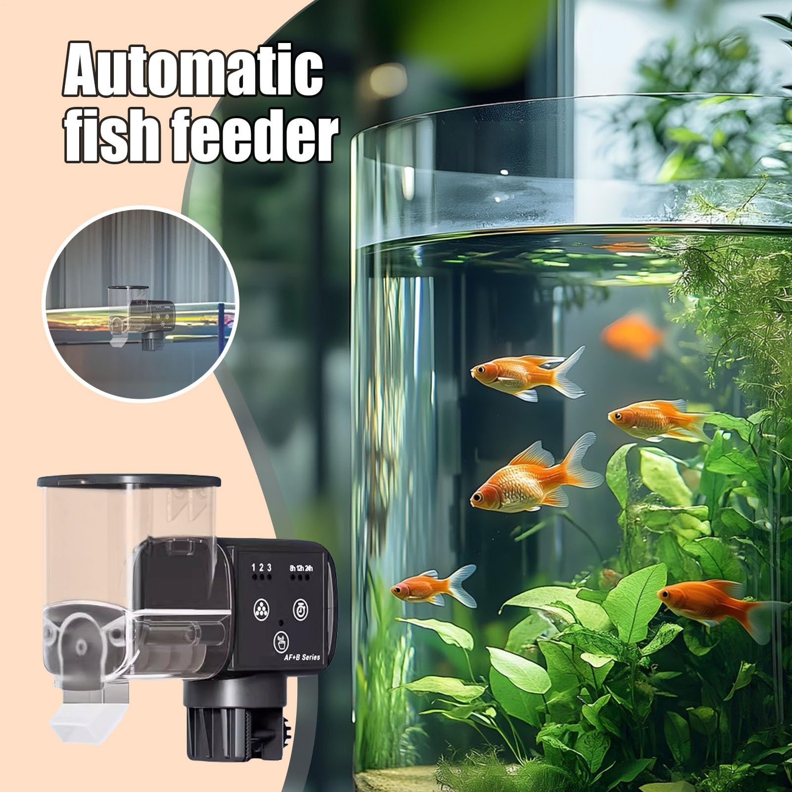 automático para Peces Dispensador de Comida preciso con Temporizador | Dispensador alimentador para acuario Para en Betta, pellets, estanque, hogar, vacaciones, fines de semana y viajes diarios