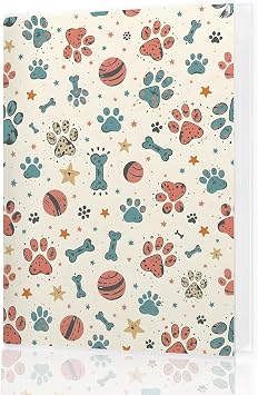 Dog Photo Album 4x6, Pet Dog Puppy Paw Print Small Photo Album Memory Book Keepsake with 18 Pockets Hold 36 Pictures for Family Baby Graduation Wedding Anniversary Travel Vacation