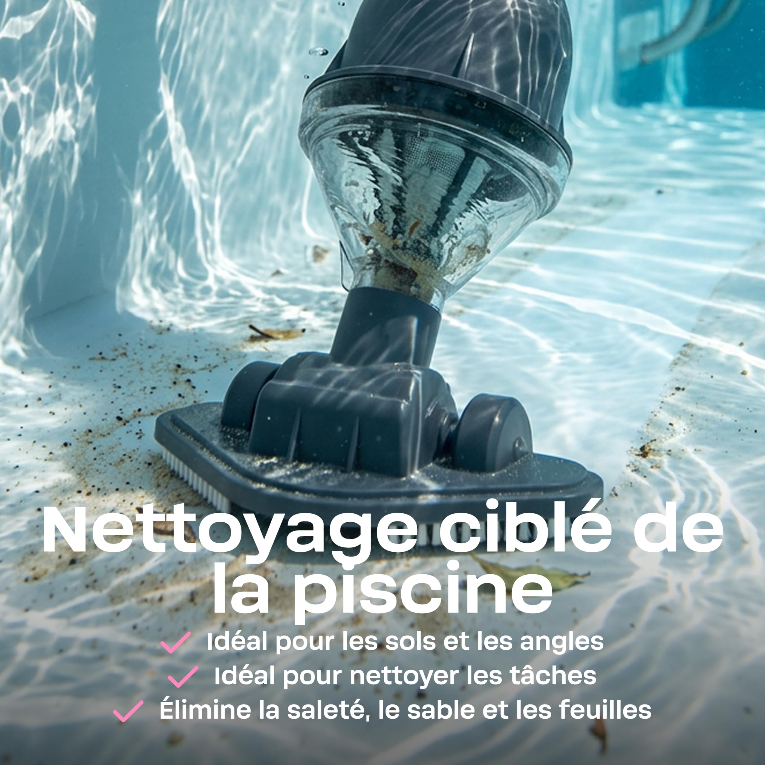 BWT Aspirateur Piscine ES02 | Nettoyeur sans Fil à Batterie | Autonomie 30 min | 2000 mAh | Pour Piscines et Spas jusqu’à 10000l | Recharge USB
