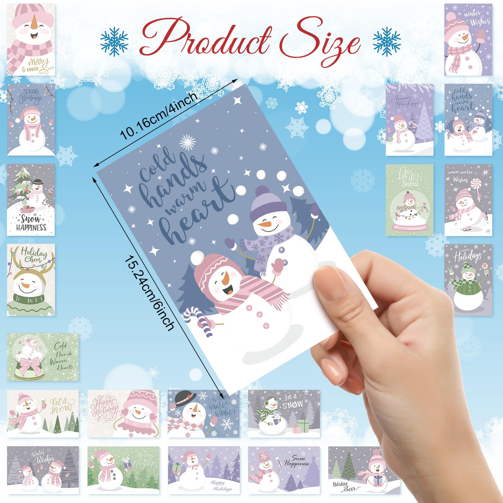 Nuanchu 80 Pcs Vintage Christas Cards Bulk 4 X 6 Inch City Snow Scene - View #12