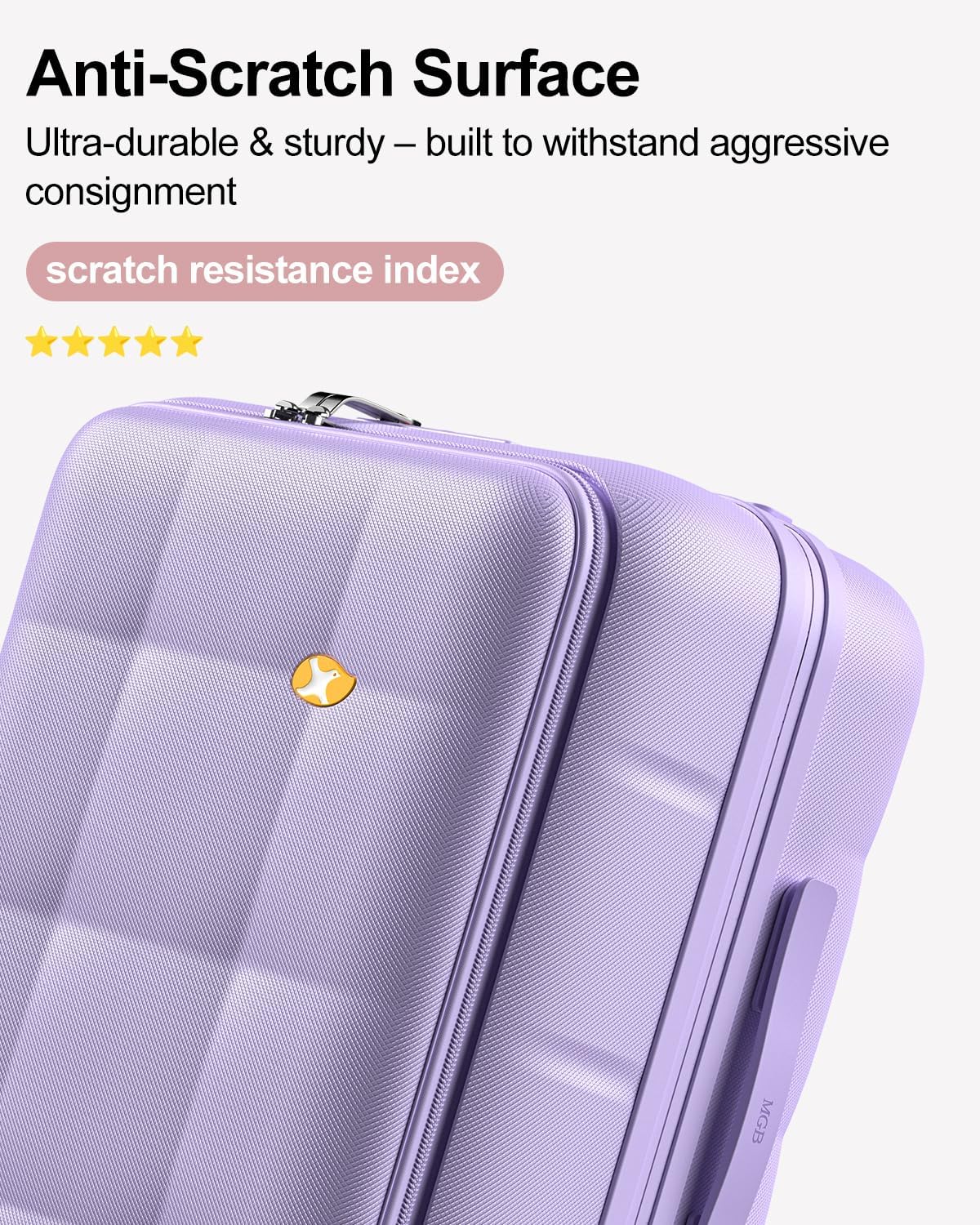 MGB Carry On Luggage with TSA Lock, 20 Inch PC Hardside Suitcase, Top Opening Carryon Luggage 22x14x9 Airline Approved Suitcases for Travel (Purple, 20 Inch - Expandable)