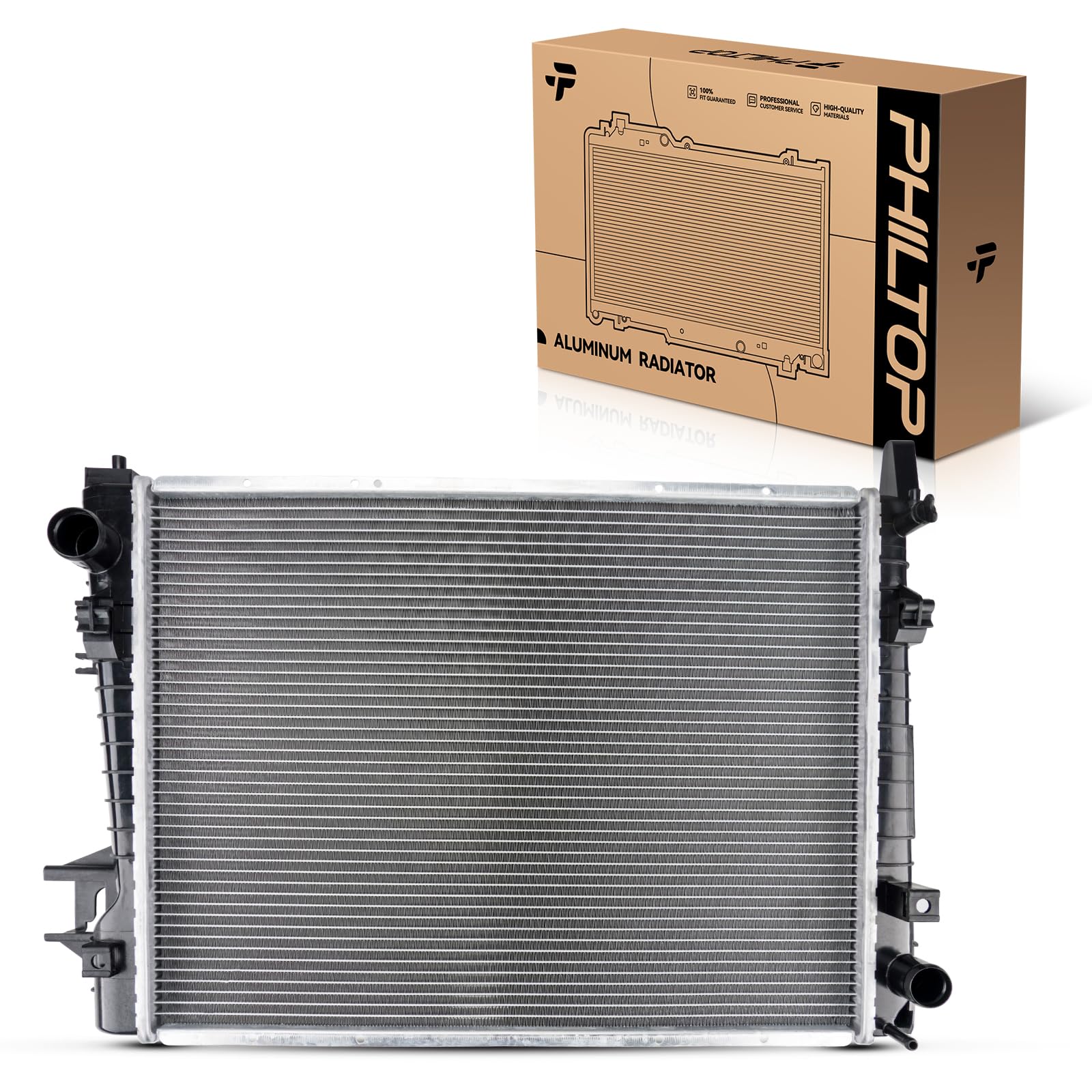 PHILTOP Core Radiator Compatible with 2002-2004 Ram 1500 4.7L, 2003 Ram 1500 5.7L, 2003 Ram 2500 5.7L, 2002-2003 Ram 1500 3.7L, 2003 Ram 3500 5.7L