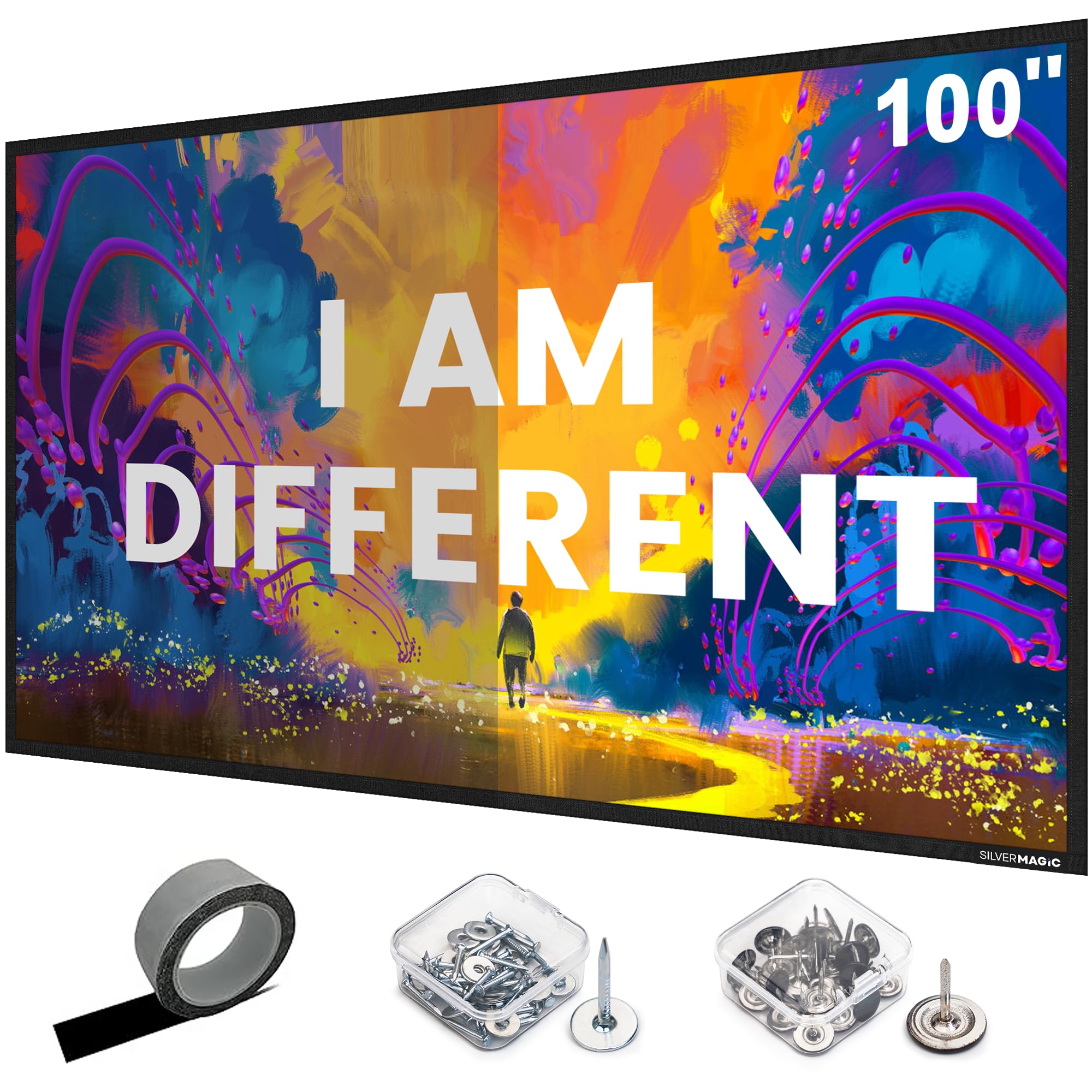 Amazon | SilverMagicのALRプロジェクタースクリーン - 固定フレームの