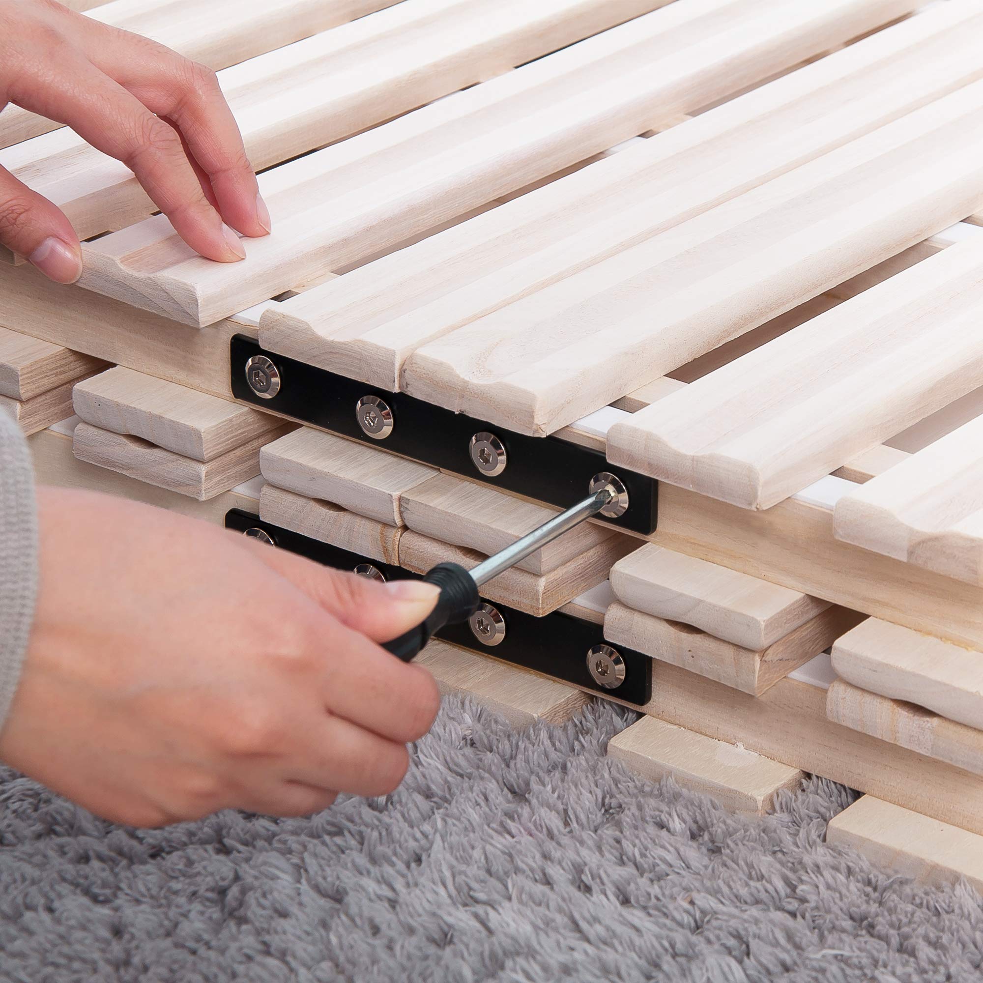 Amazon｜すのこベッド 折りたたみ 折りたたみベッド 二つ折り ベッド