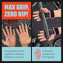 MAVA Open Gym Gloves for Women & Men | Padded Weight Lifting Gloves With Wrist Support | Strong-Grip Fingerless Workout Accessories | Multi-Use, Anti-Sweat (Pink M)