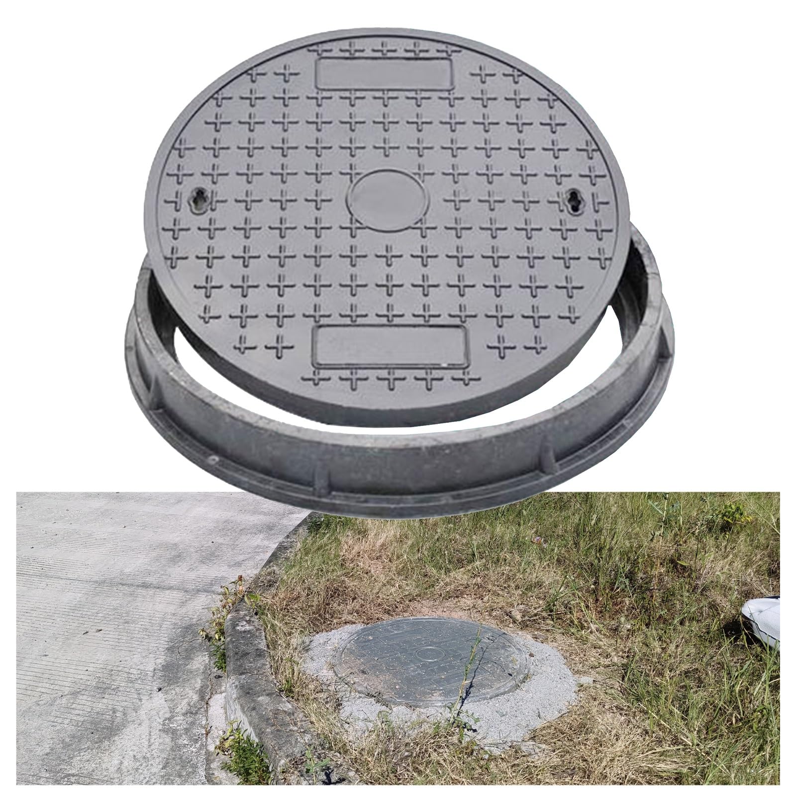 Amazon.co.jp: 30 40 50 60 70 80 CM グレー樹脂マンホールカバーと