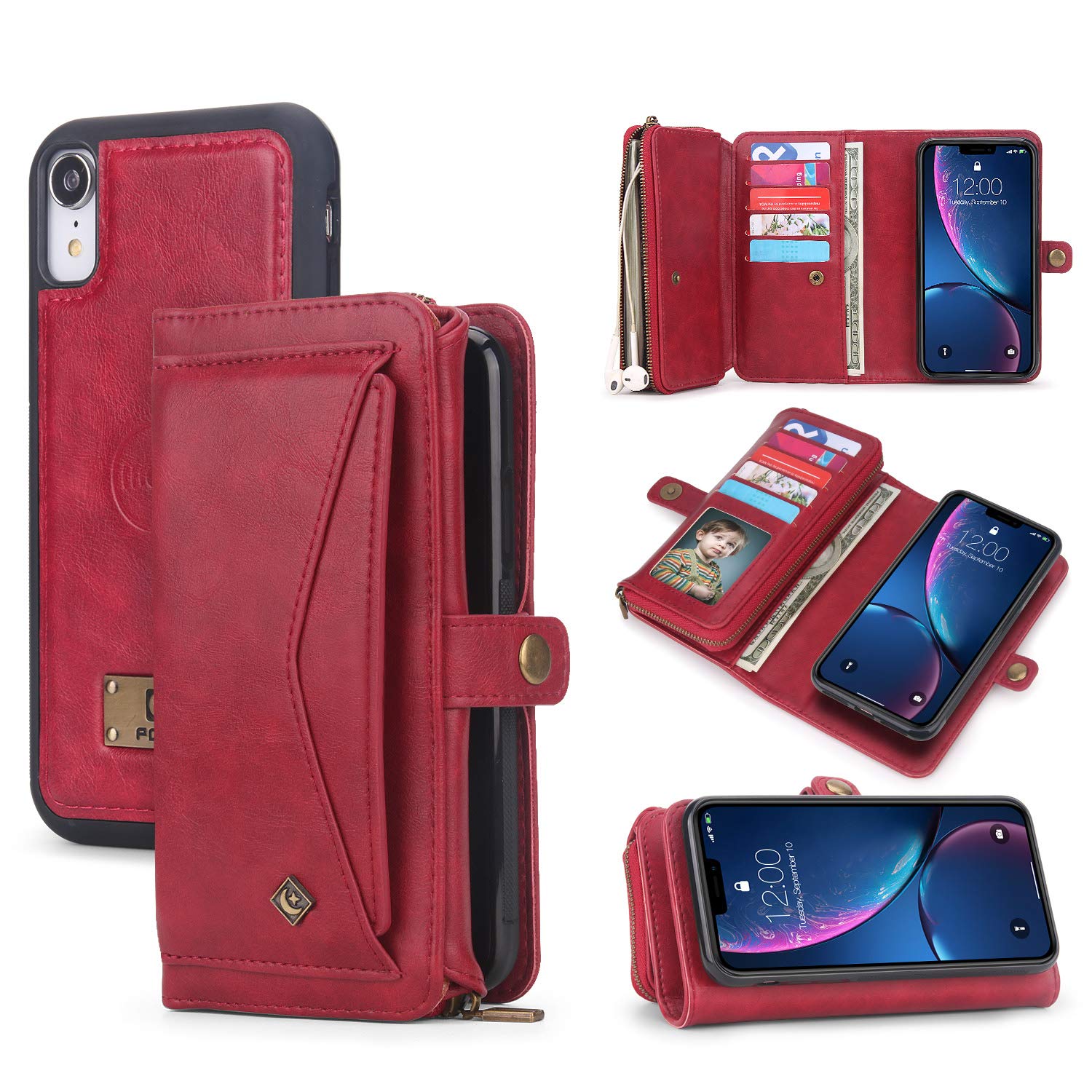 CHBO Cover per iPhone 8 Plus,Flip Custodia Portafoglio Retrò Cerniera include Custodie per Carte di Credito,Borsellino per Monete, impermeabile +Tecnologia RFID bloccante+14 Cards Slots CHBO Cover per iPhone 8 Plus,Flip Custodia Portafoglio Retrò Cerniera include Custodie per Carte di Credito,Borsellino per Monete, impermeabile +Tecnologia RFID bloccante+14 Cards Slots