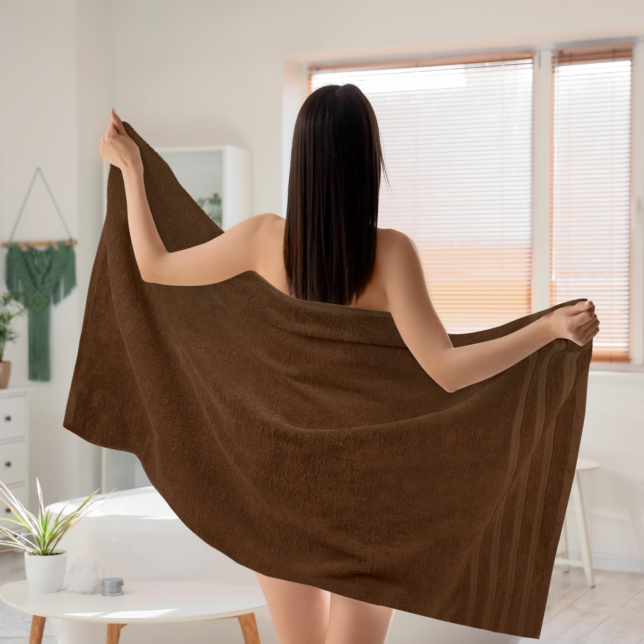 Utopia Towels Juego de 4 Toallas de baño extragrandes, (76 x 152 cm), 100% algodón Hilado en Anillo, 500 g/m², Ligeras y Altamente absorbentes, Toallas de Secado rápido
