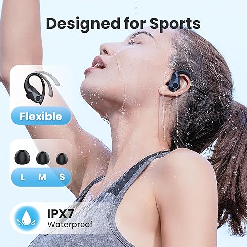 Miniatura 4 de Bluetooth Headphones Wireless Earbuds 90Hrs Playtime Ear Buds IPX7 Waterproof Sports Earphones with Wireless Charging Case & Over-ear Earhooks LED