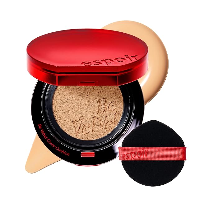 Espoir Be Velvet Cushion Foundation 23 Beige Quick and Easy Coverage with Long-lasting Color by Zero Oxidation Velvety