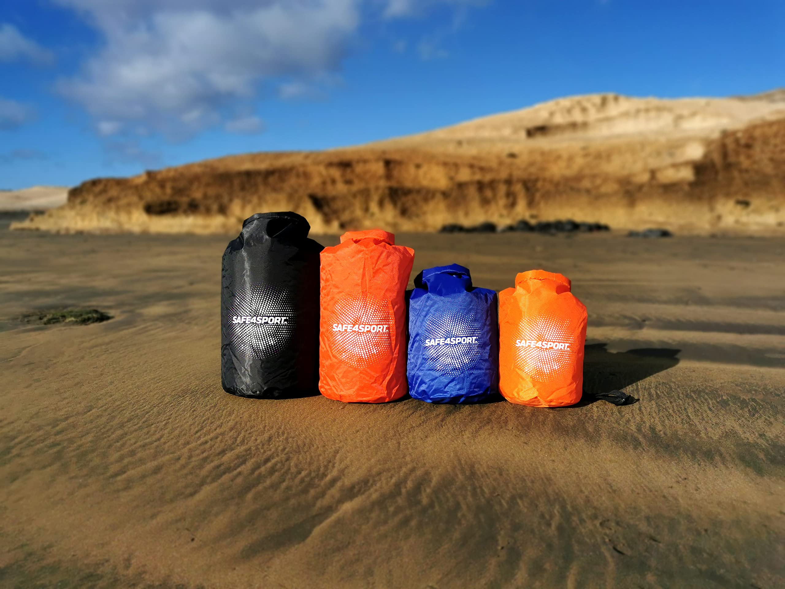 SAFE4SPORT dry bag 30L nero - sacca da kayak leggera - sacca da spiaggia - sacca impermeabile