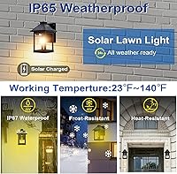 Vista 5 de Luces solares de pared con sensor de movimiento para exteriores, luz vintage de apliques de pared, luces de montaje en pared para 3 modos