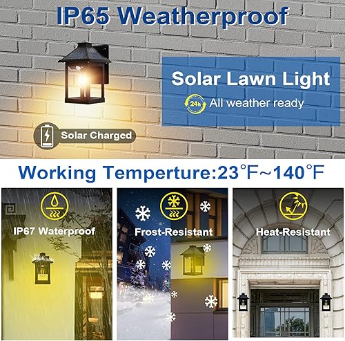 Miniatura 5 de Luces solares de pared con sensor de movimiento para exteriores, luz vintage de apliques de pared, luces de montaje en pared para 3 modos de