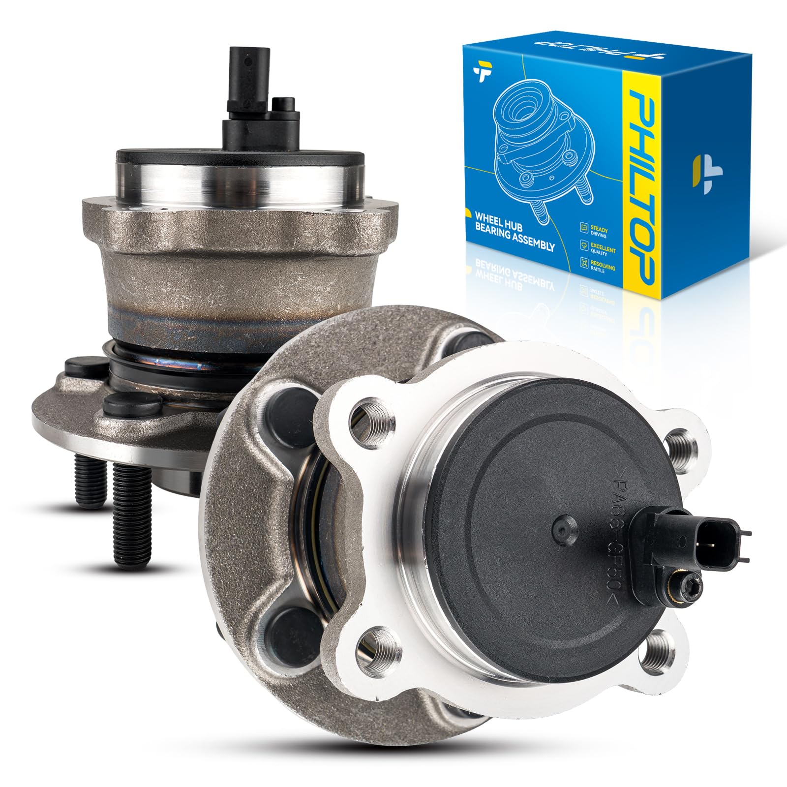 PHILTOP 512499 2 x Rear Wheel Bearing Hub Assembly for Ford Escape, C-Max