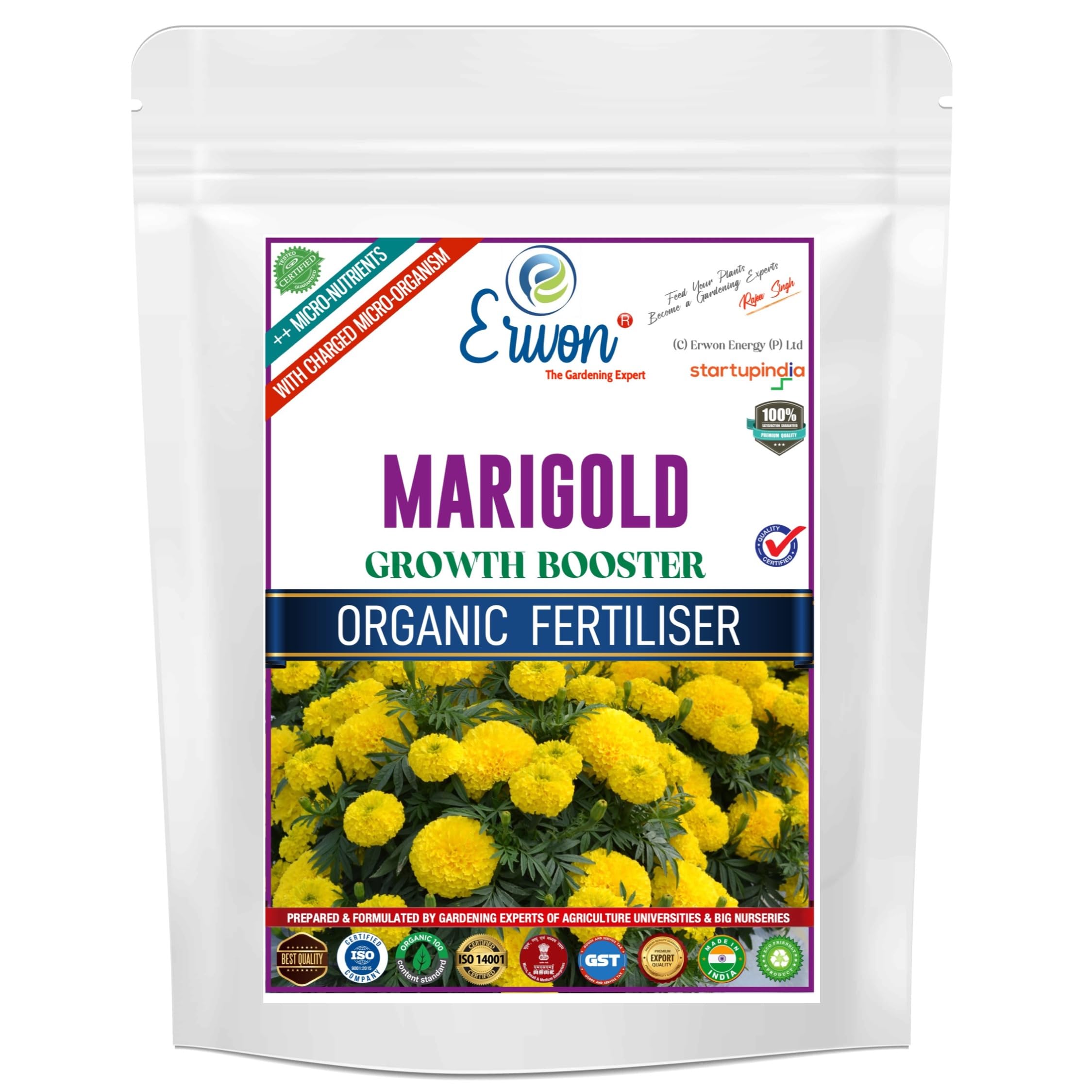 Erwon® Marigold Growth Booster, Premium Essential Powerful Organic Fertilizer for Overall Growth of Marigold Plants, with Charged Micro-Organism and ++ Micronutrients (900 gm) (B097DBVQHL) Amazon Price History, Amazon Price Tracker