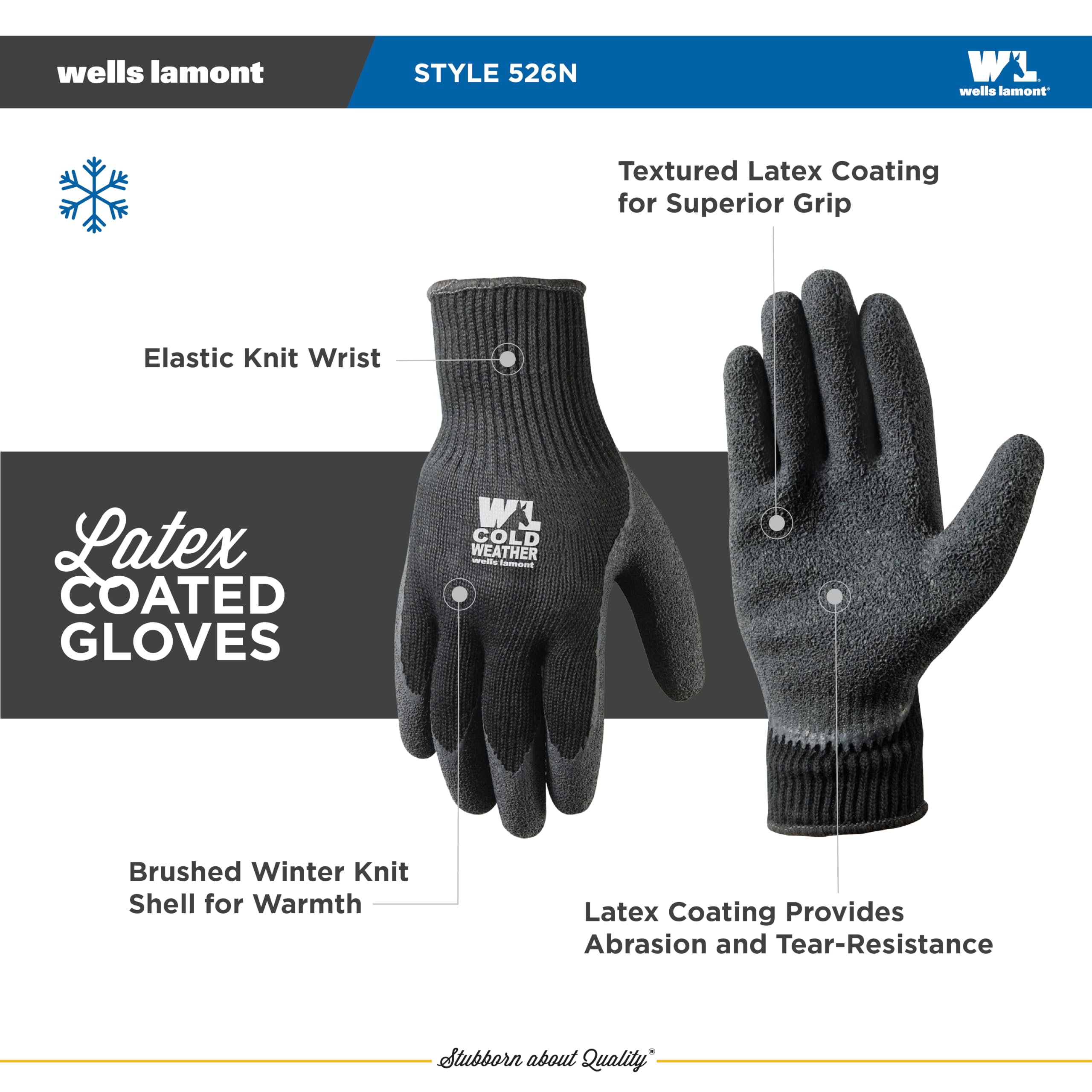 Wells Lamont Cold Weather Latex Coated Work Gloves