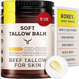Beef Tallow for Skin - Tallow and Honey Balm For Face - Tallow Face Moisturizer - Beef Tallow Moisturizer - Tallow Balm - Grass Fed Beef Tallow For Skin - Tallow Face Cream Lotion