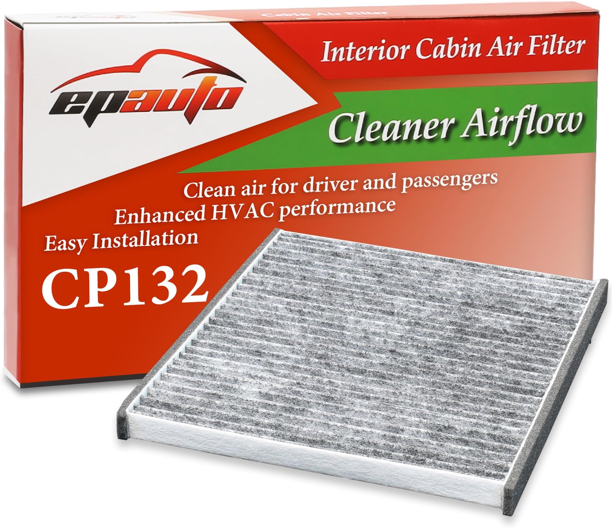 EPAuto CP132 (CF10132) Replacement for Premium Cabin Air Filter includes Activated Carbon