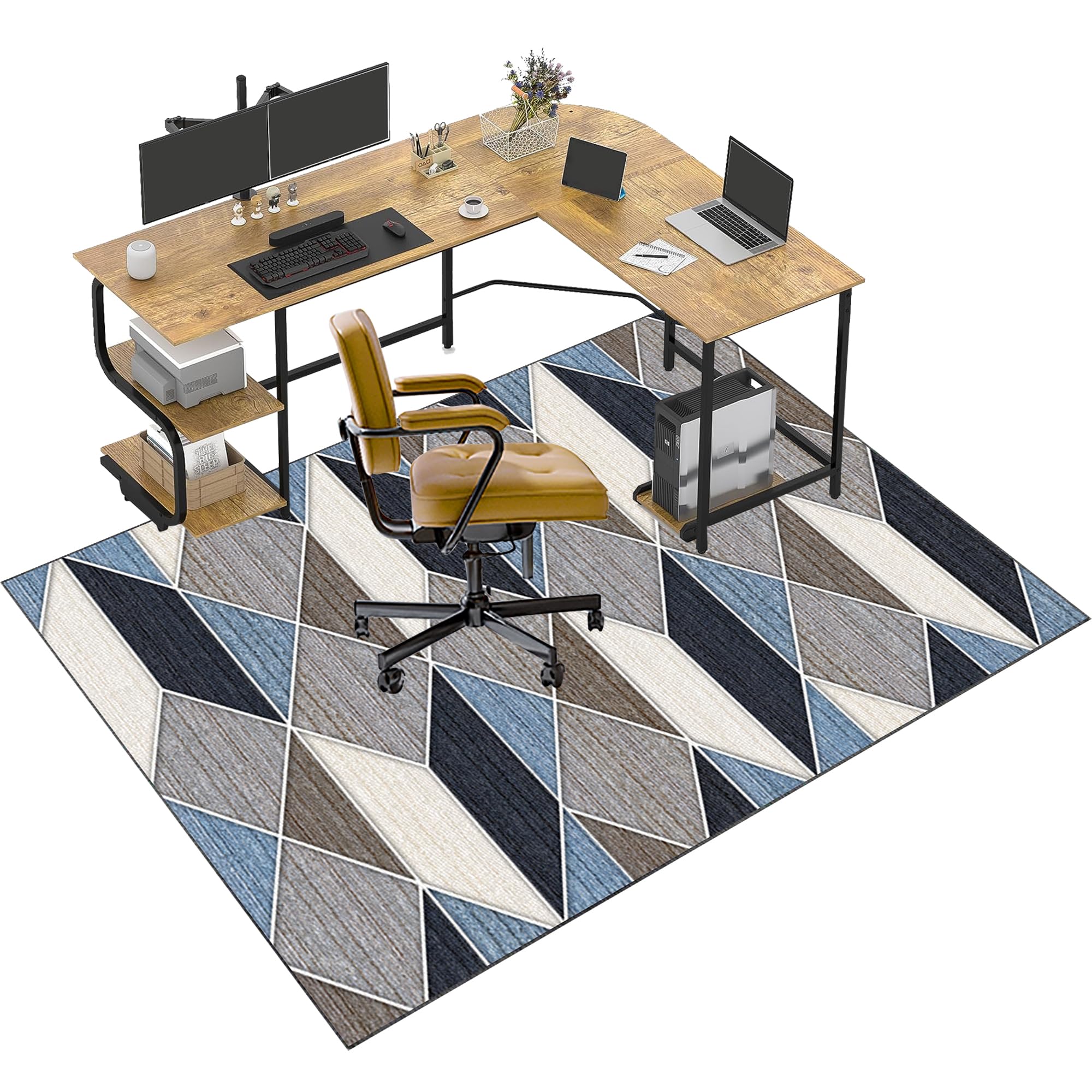 Office Chair Mats for Carpeted Floor | Carpet Protector Chair Mat | Gaming Chair Mat | Desk Chair Mat Large | Computer Chair Mat for Furniture Wooden Floor Protector for Home Office 100 x 120 cm