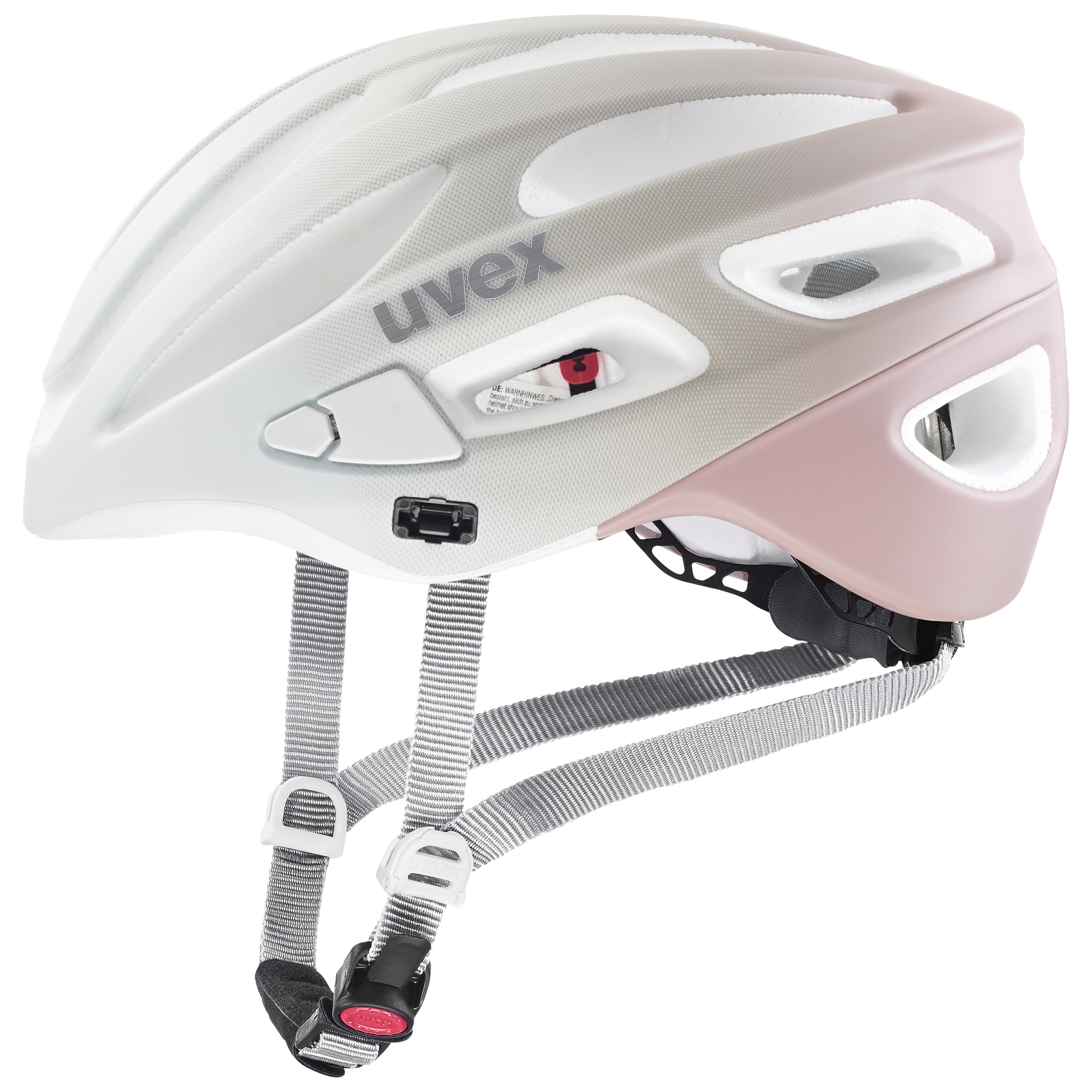 uvex true cc - lightweight all-round helmet for women - individually adjustable fit - expandable with LED light - sand-dust rose matt - 52-55 cm