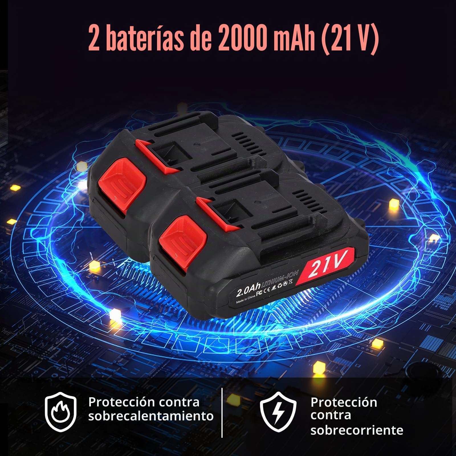 Tijeras de Podar Eléctricas SK7 de Alta: Tijeras de Podar Bateria con apertura ajustable de 40mm a 25mm, 2 baterías de 2000mAh 21V, Tijeras de podar bateria para Olivos Viñedos Jardines