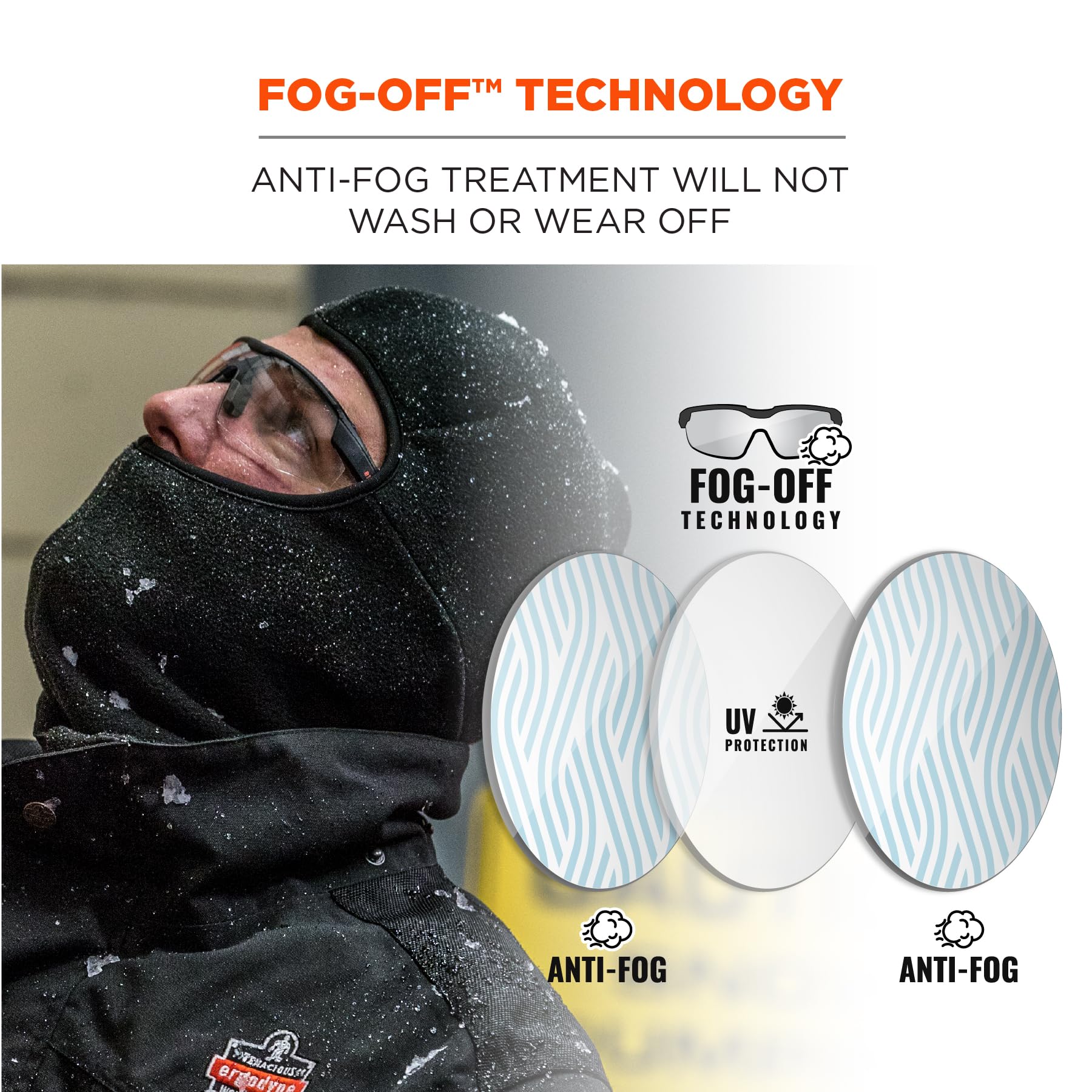 Ergodyne Skullerz SKOLL Safety Glasses-Matte Black Frame, Clear Lens