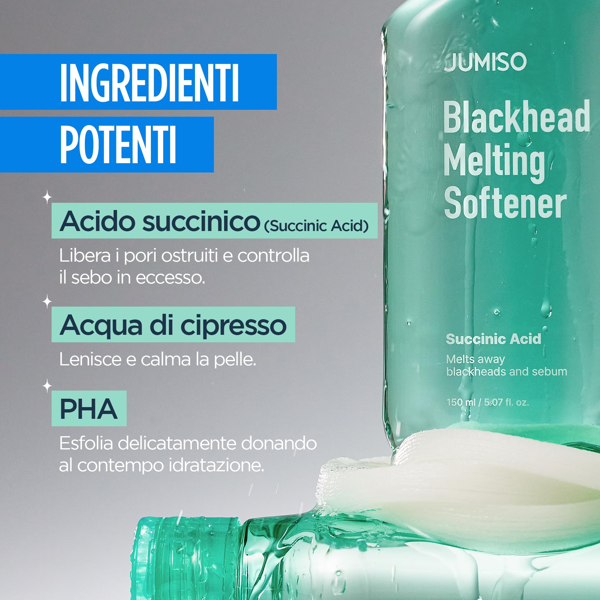 JUMISO Set Di Dischi Di Cotone Ammorbidenti Per Rimuovere Punti Neri - Cura Coreana Dei Pori, Esfoliazione Con Pha, Acqua Di Hamamelide, Tea Tree E Cipresso, Controllo Sebo. Kit Completo 150