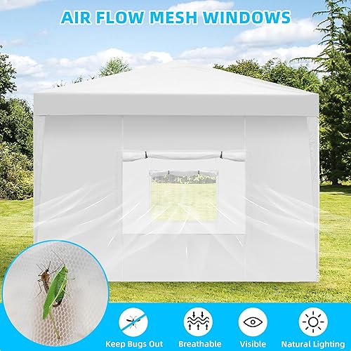 Miniatura 2 de DWVO Tienda de campaña desplegable de 10 x 20 pies con 6 paredes laterales extraíbles, toldo de patio al aire libre fácil de instalar con 4 ventanas
