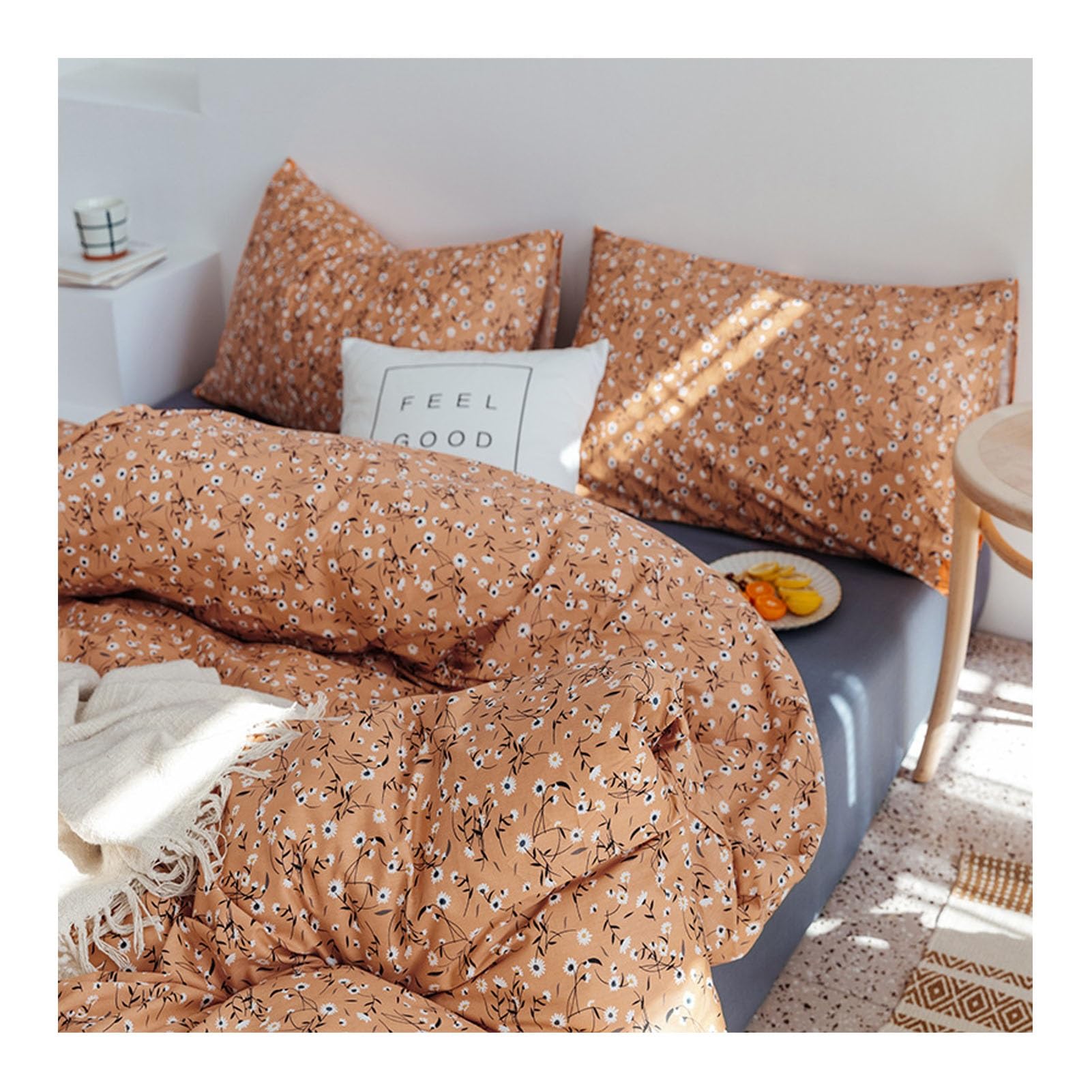 Parure de lit coton géométrique comprenant une housse de couette 2-3 pièces et taies d'oreiller