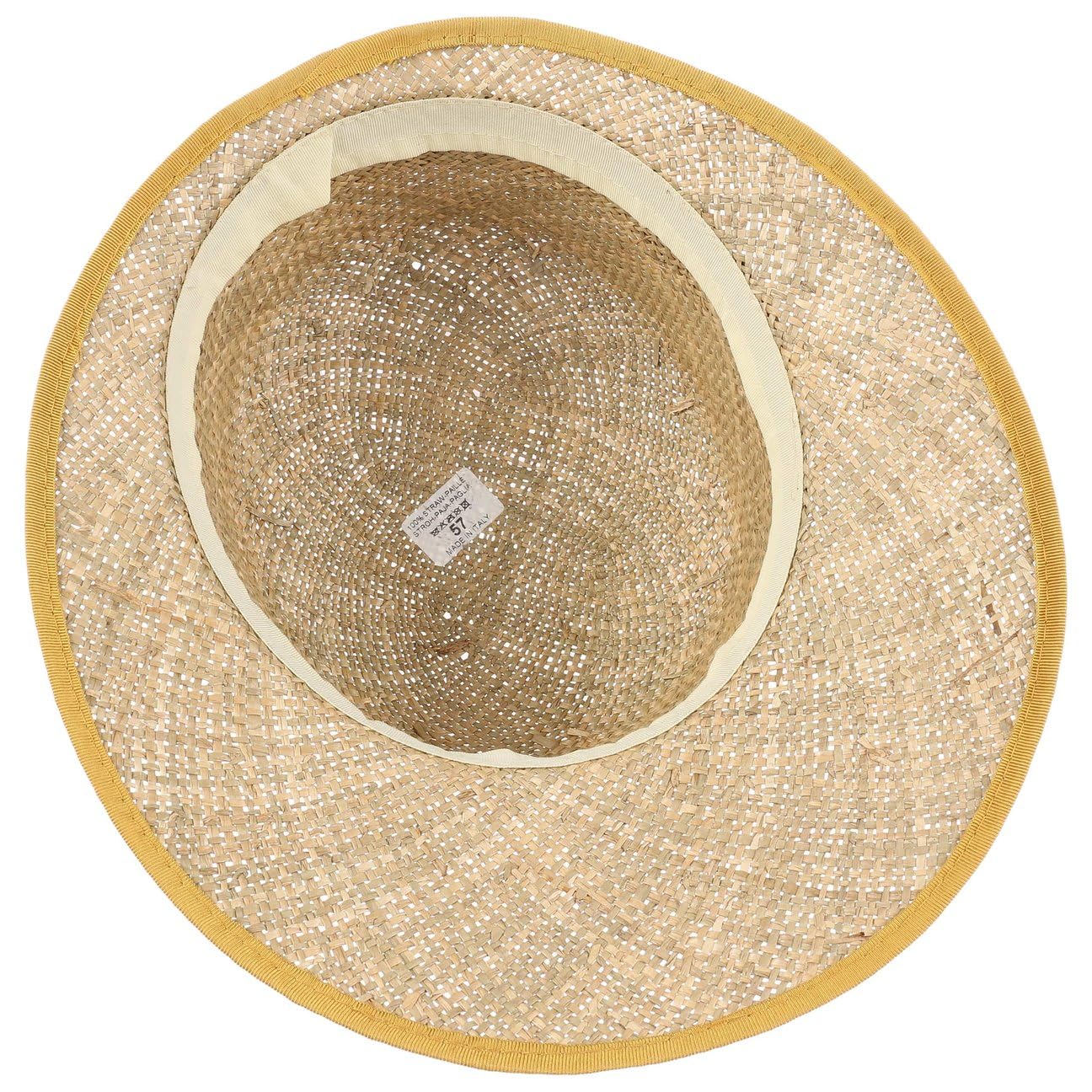 Lierys Chapeau en Paille Mialia Femme - Made in Italy pour de Soleil avec Visiere, Ruban Gros Grain Ete Printemps-ete