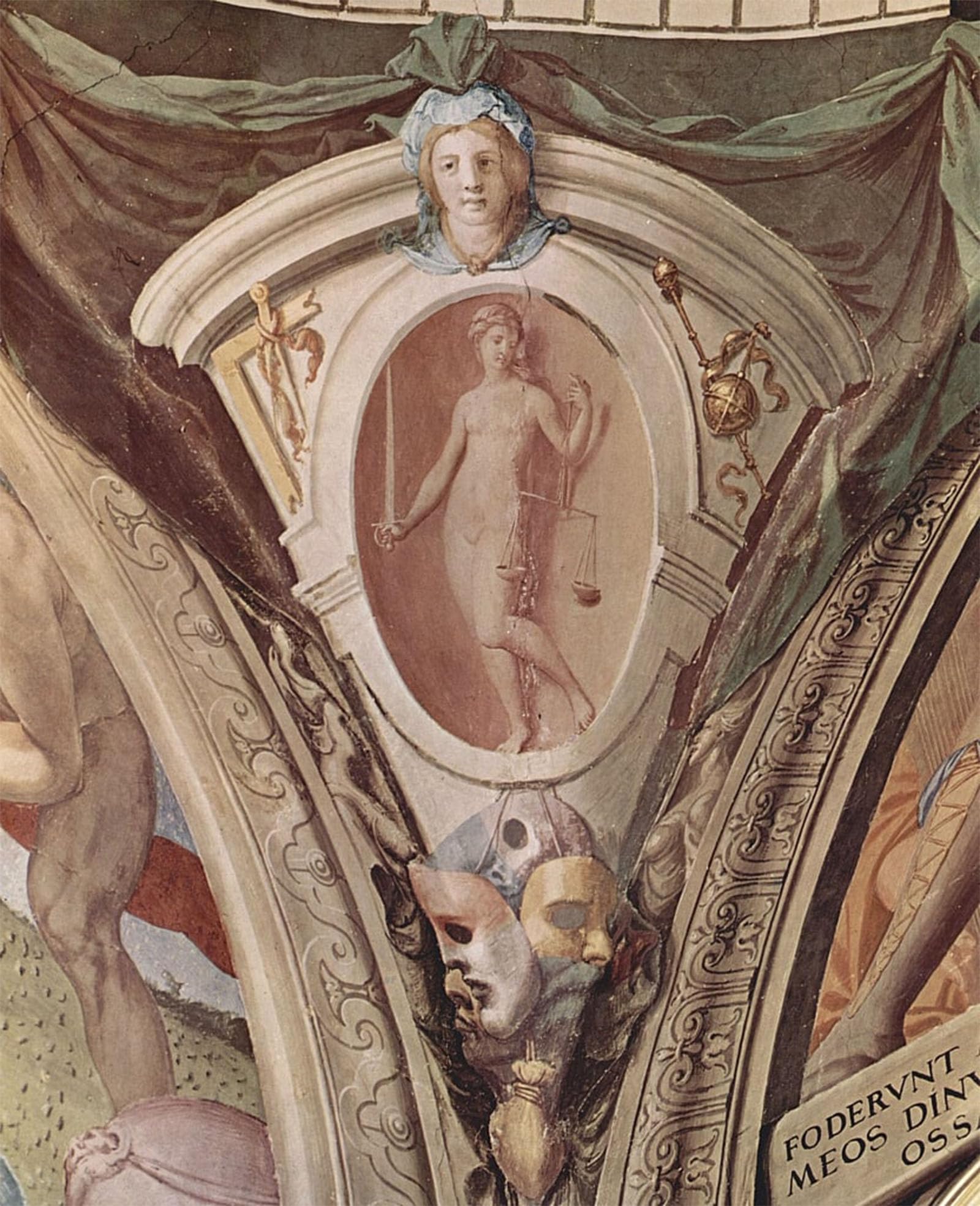 SERENDIPITP Retro Picture Poster Wall Art Pictures Painting Allegories of the Cardinal Virtues Frescoes in the Chapel of Eleonora Da Toledo by Agnolo Bronzino for Wall Decor 60x90cm