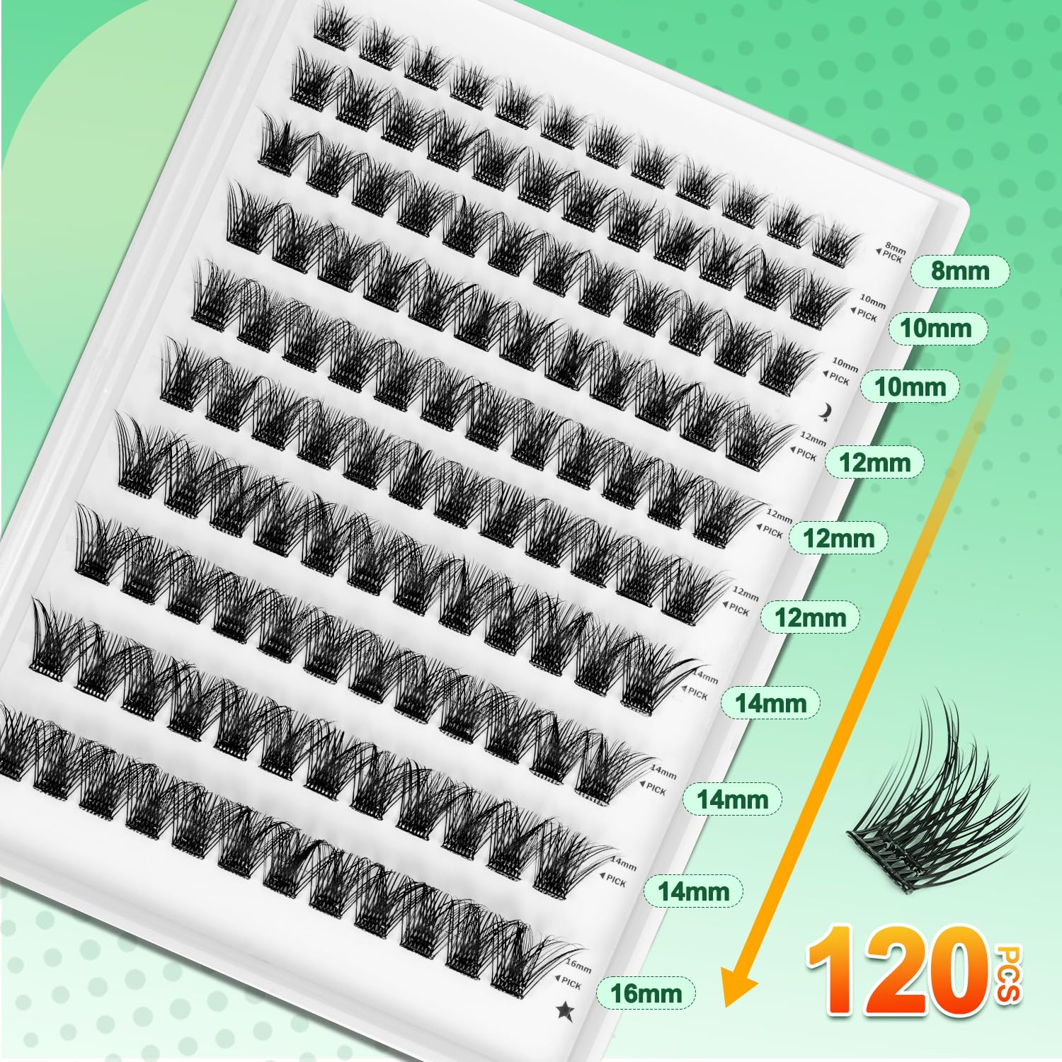 Self Adhesive Lash Clusters, 240 Pcs Individual Eyelashes No Glue Needed, 8–16mm Fluffy Wispy Cluster Lashes, DIY Lash Extension Kit for Natural Volume Look with Tweezers